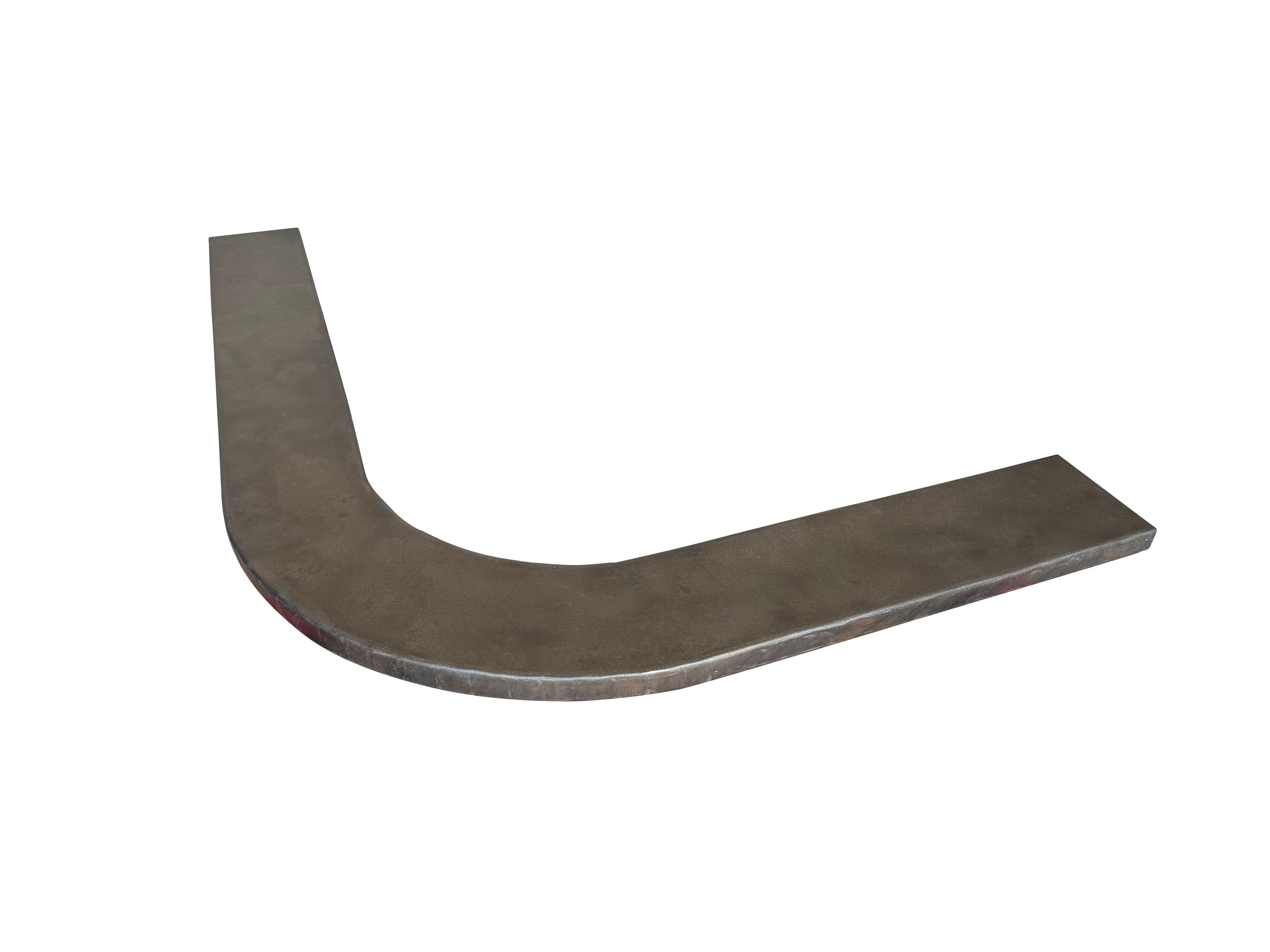 Bespoke Antique Zinc Curved Slimline Bar Top  - D2262