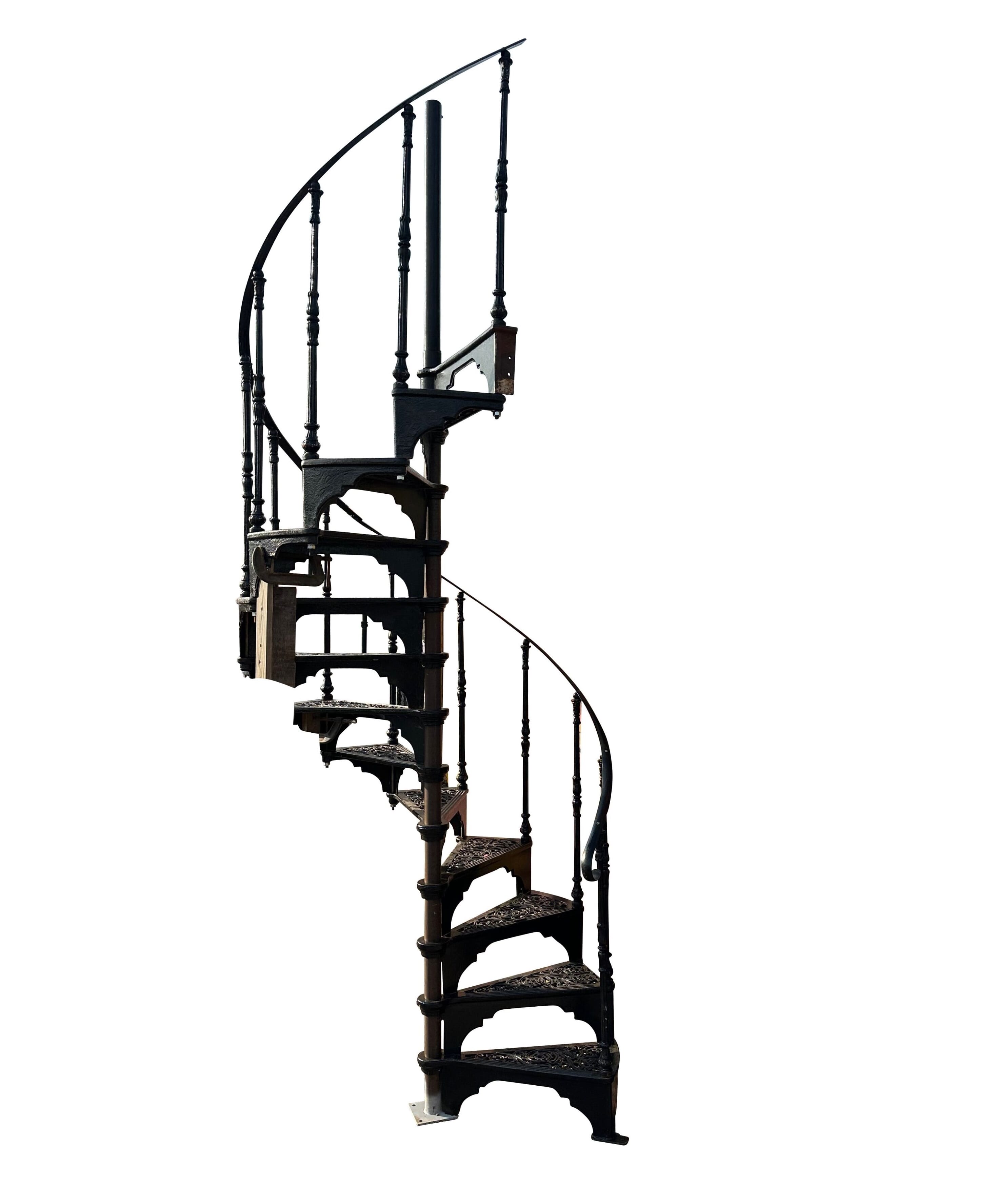 Salvaged Black Safety Stairways Cast Iron Spiral Staircase - 10733