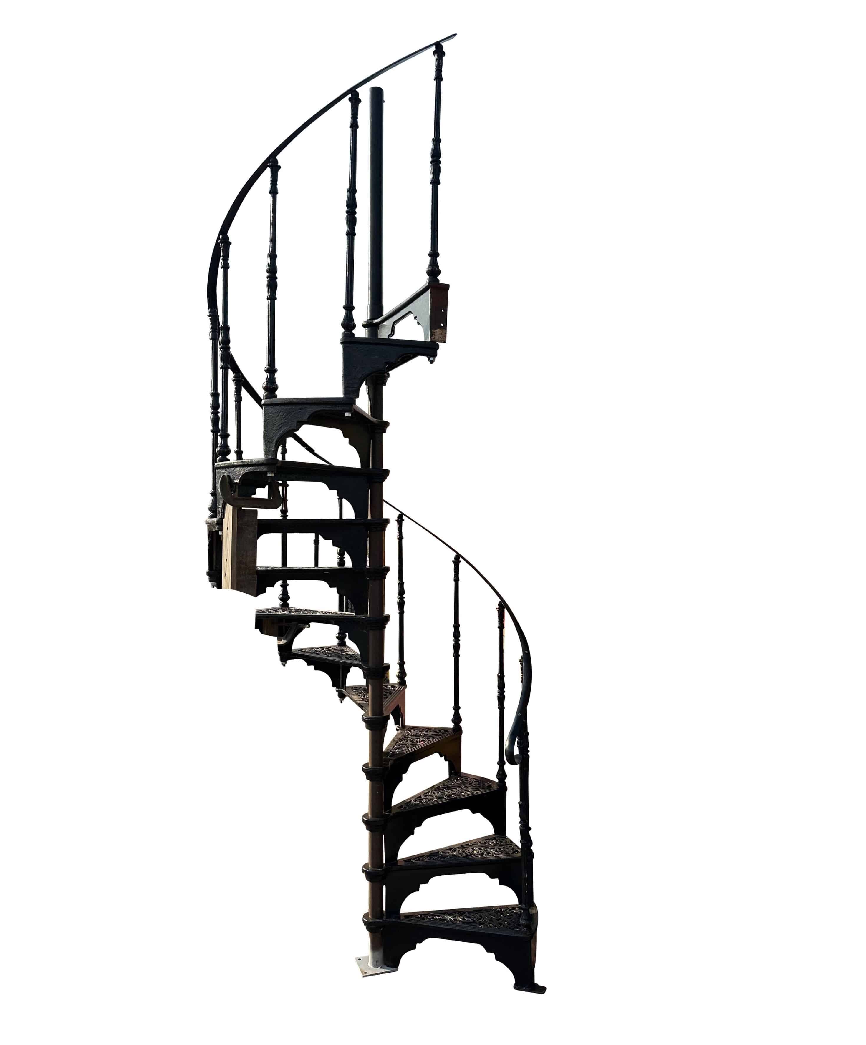 Salvaged Black Safety Stairways Cast Iron Spiral Staircase
