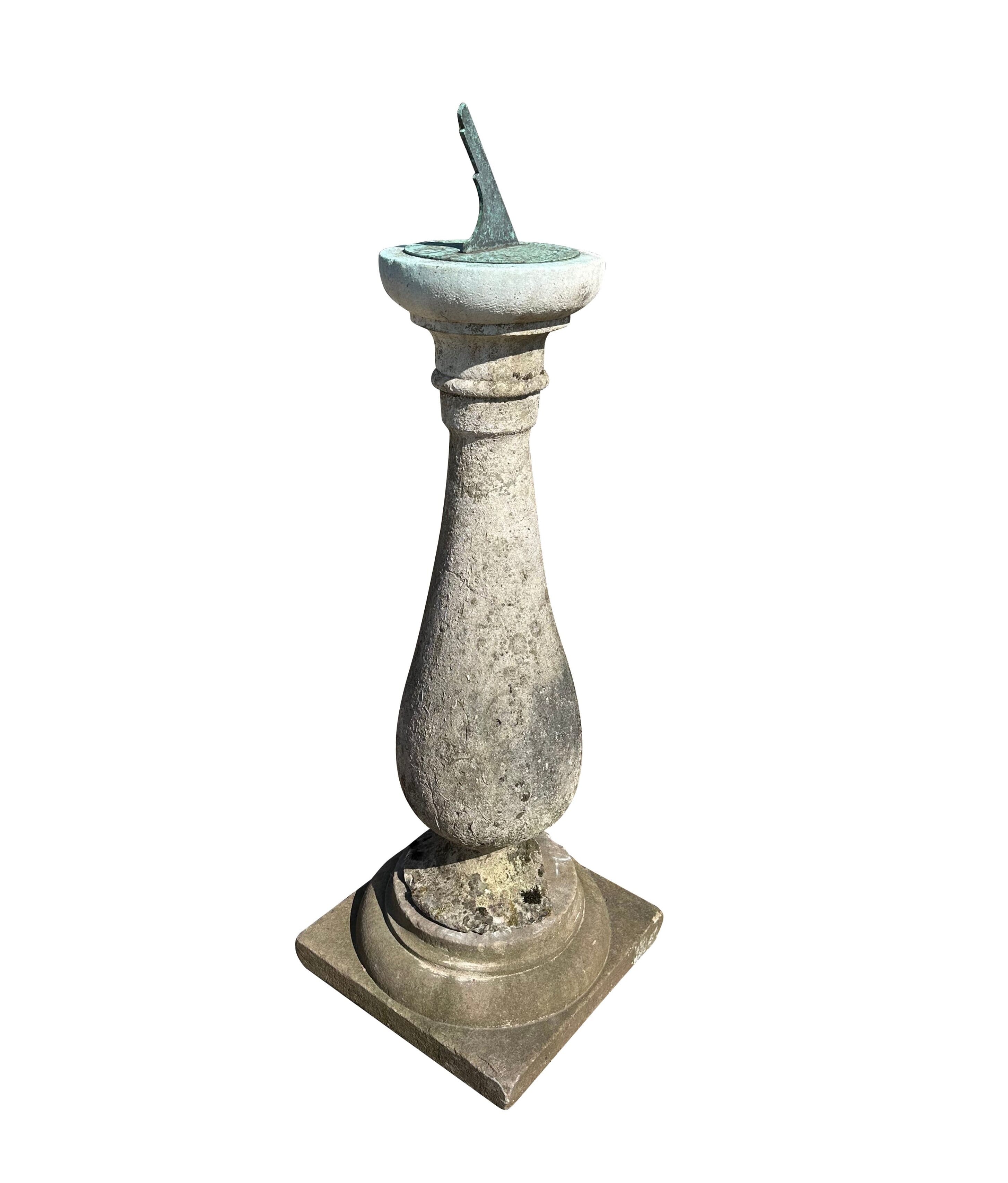 Victorian Garden Hand Carved Solid Stone Sundial - 10753