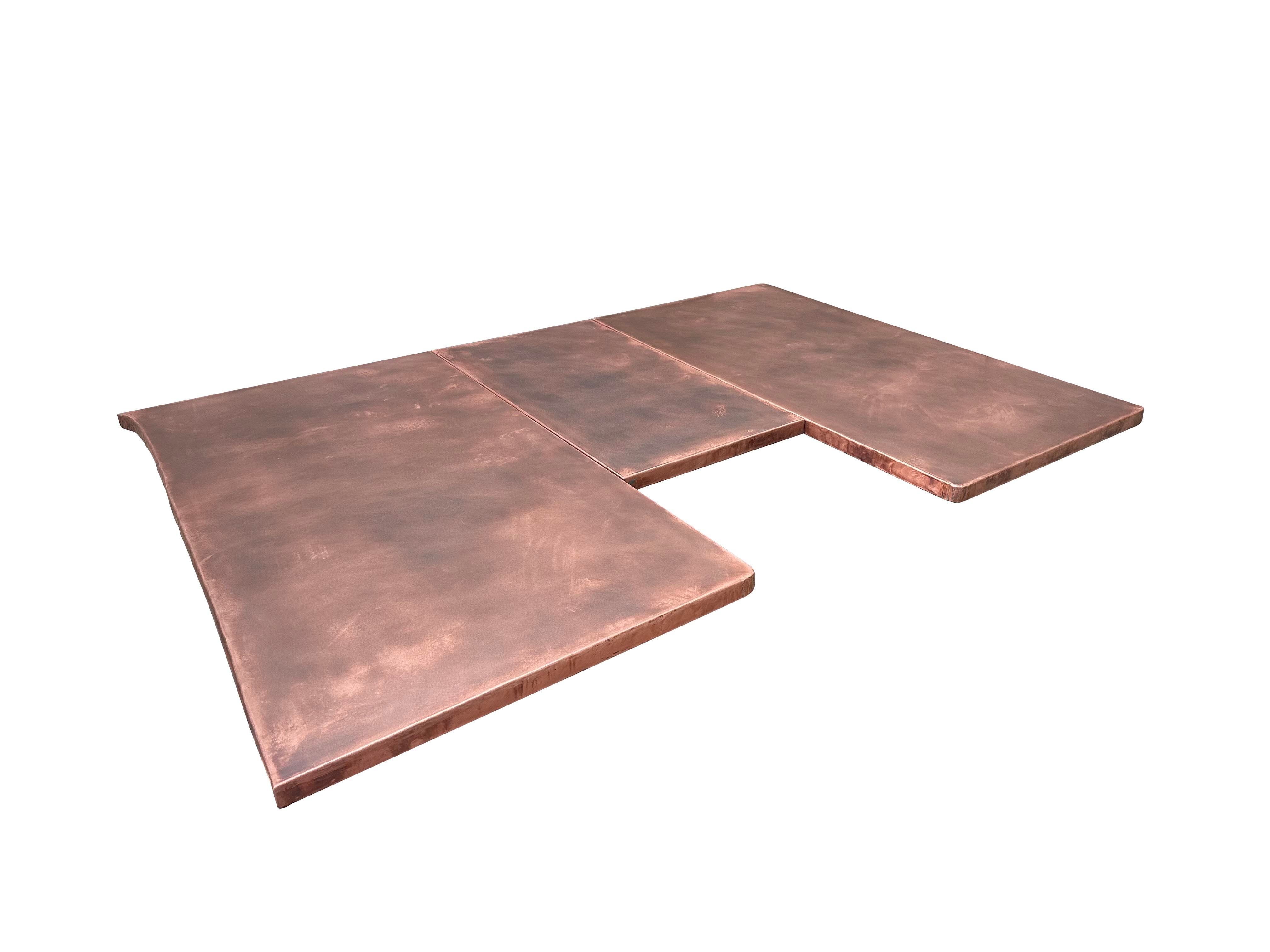 Bespoke Antique Copper Handmade Kitchen Worktop - D2269
