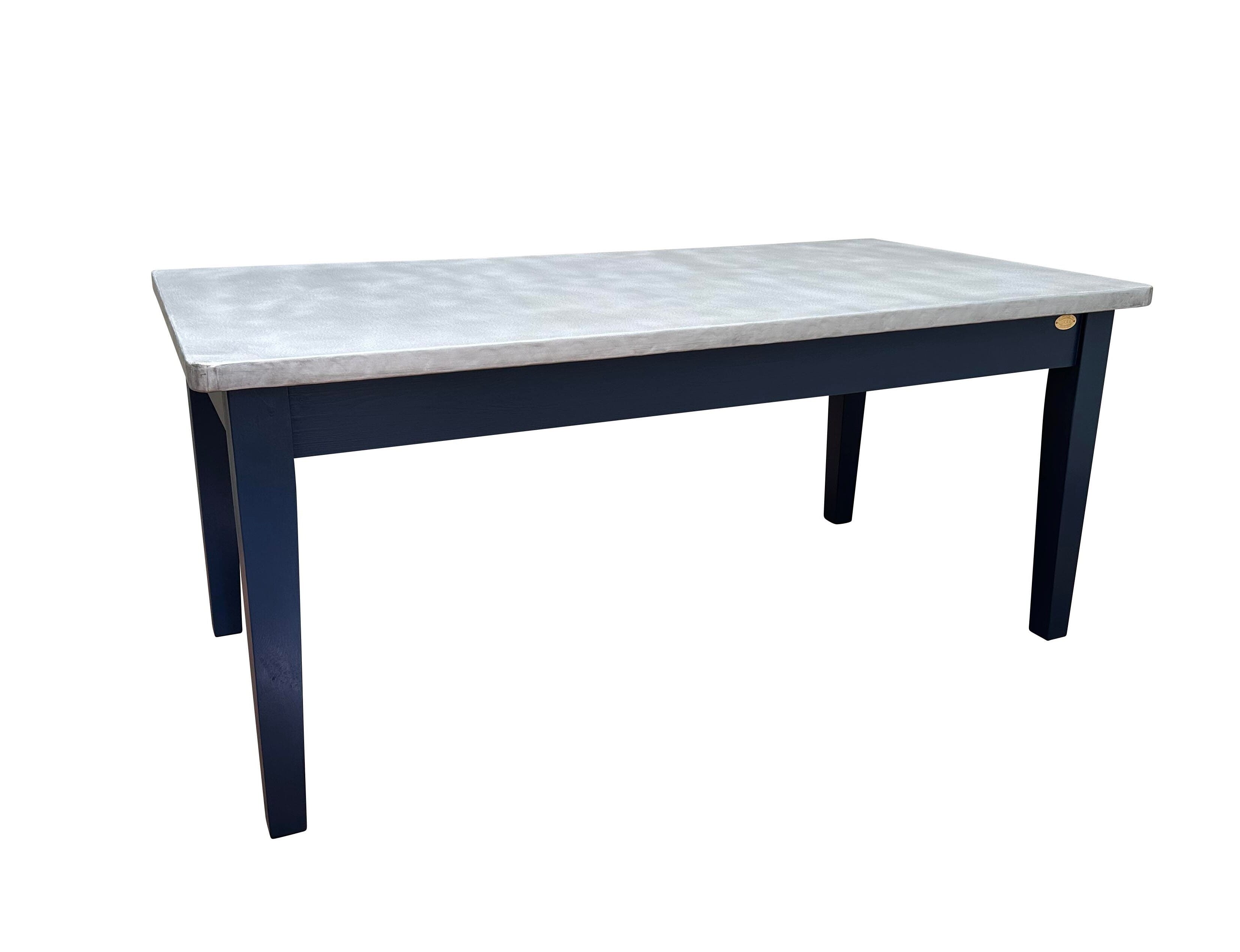 Handmade Bespoke Matt Zinc Top Restaurant / Kitchen Table - D2271