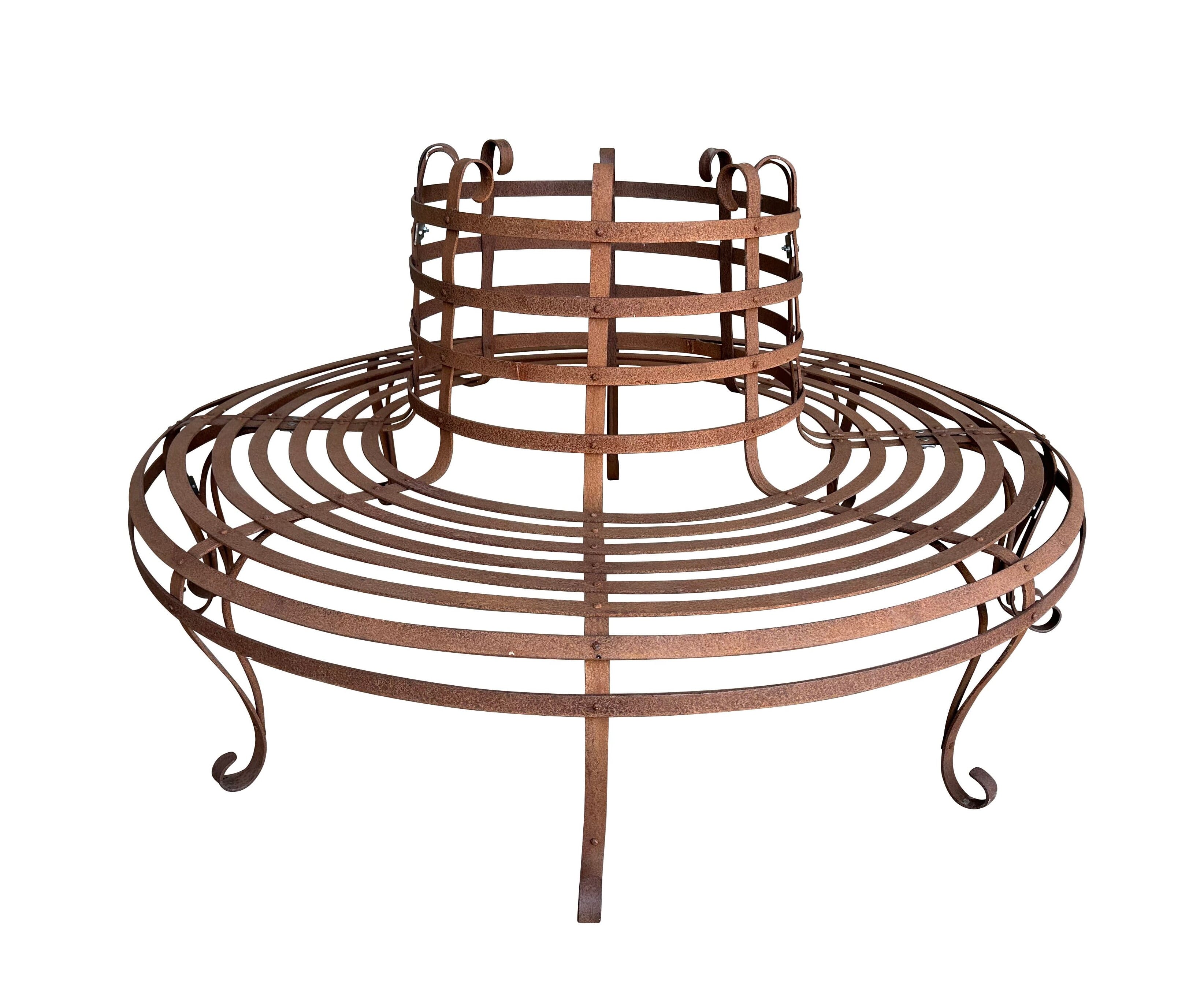 Reclaimed Wrought Iron Garden Round Tree Seat - 10661
