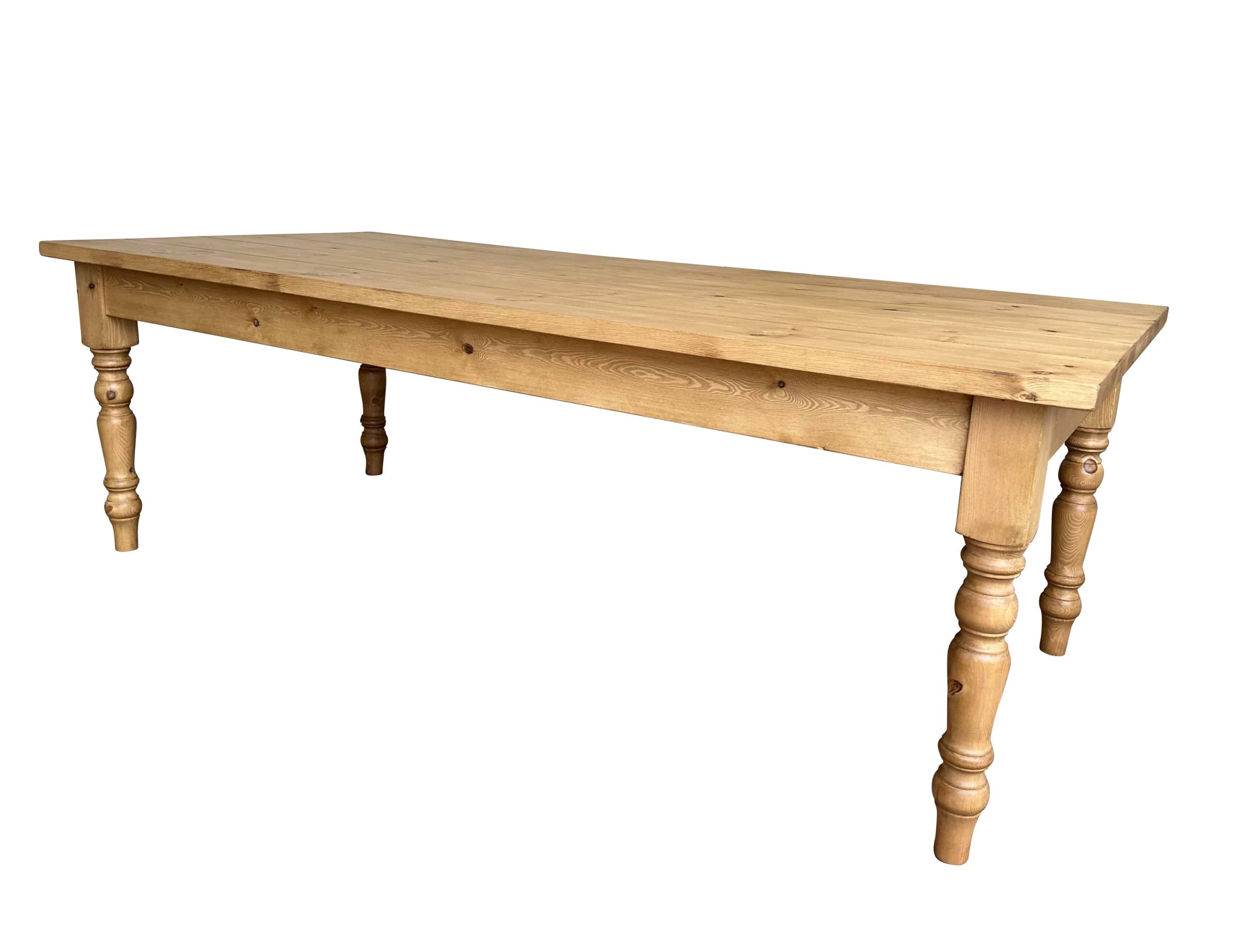 Bespoke Farmhouse Style Pine Plank Top Kitchen Table