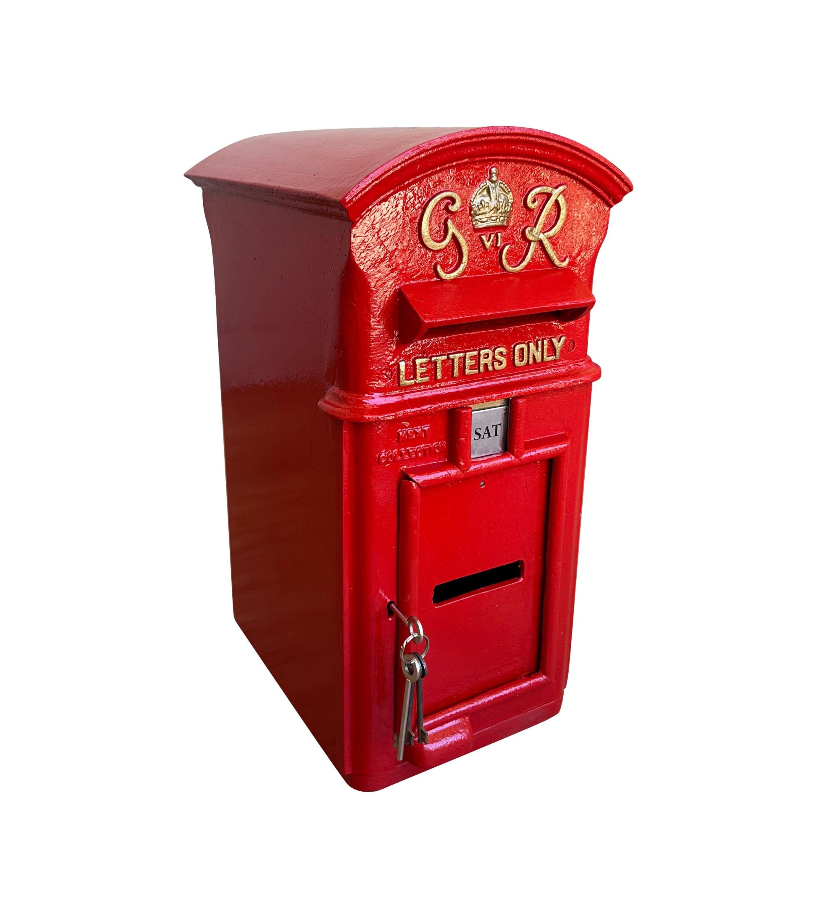 Salvaged Cast Iron George 6th Pole Mounted Post Box - 9793