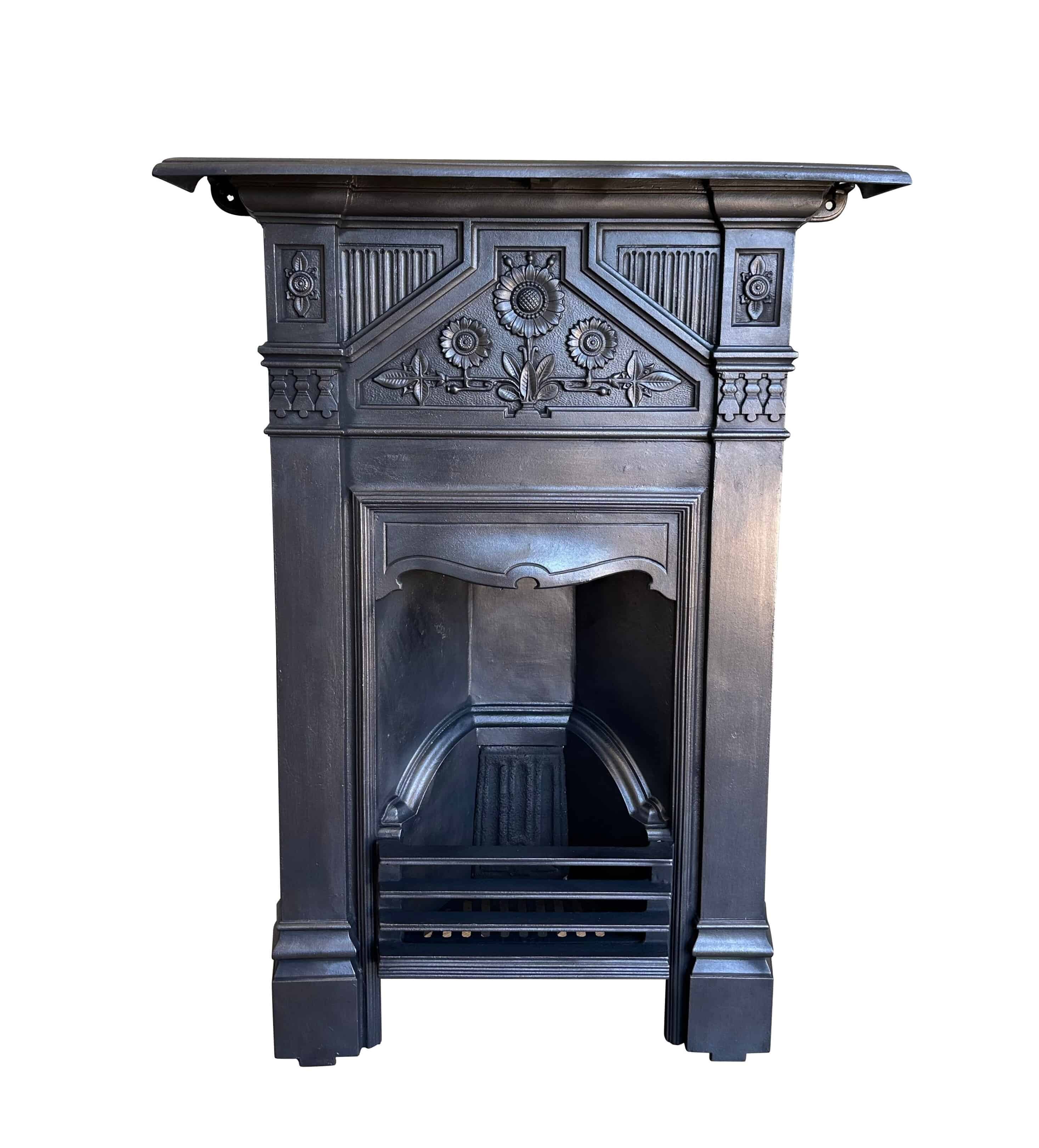 Cast Iron Original Ornate Bedroom Fireplace