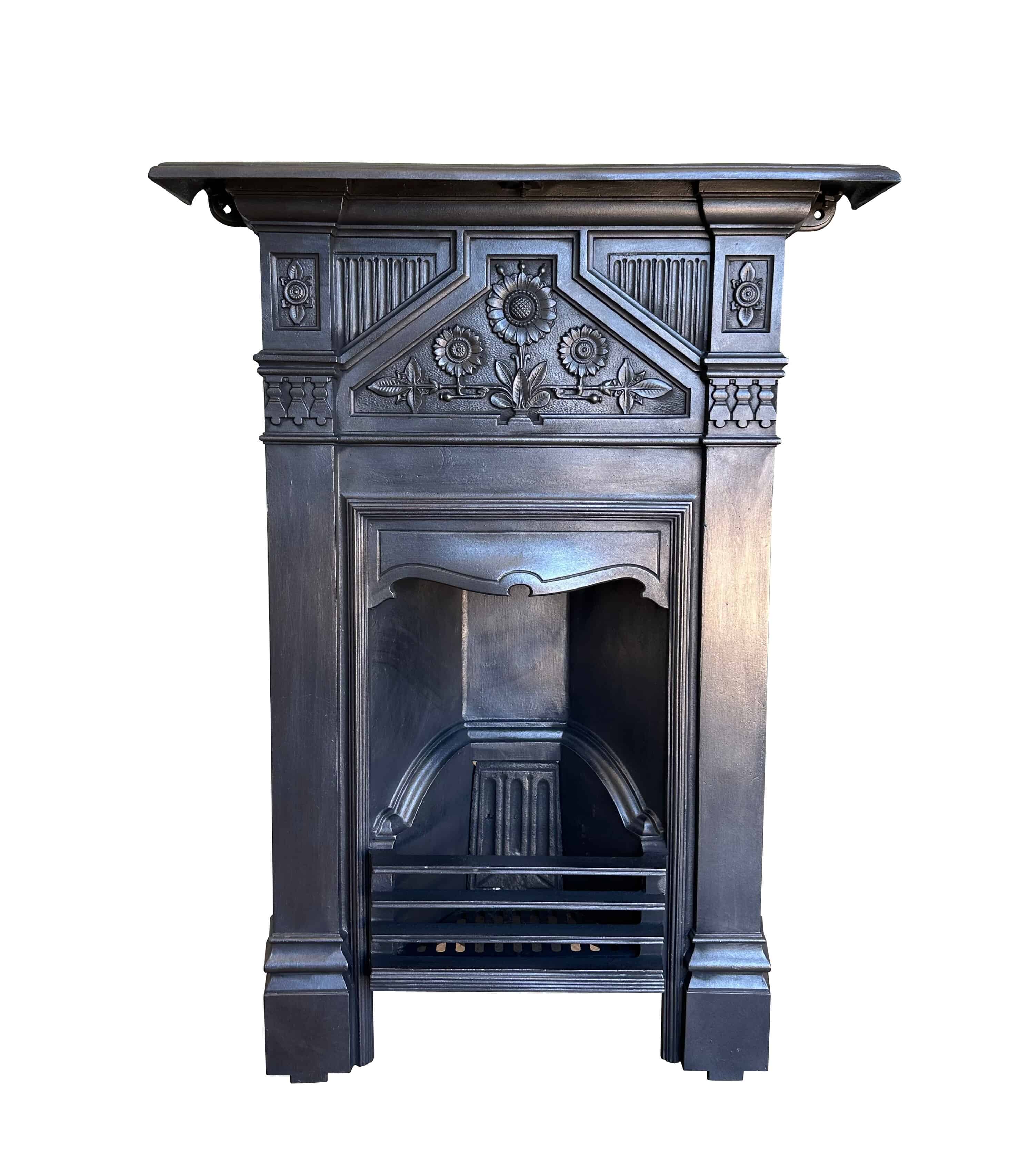 Original Ornate Bedroom Cast Iron Fireplace