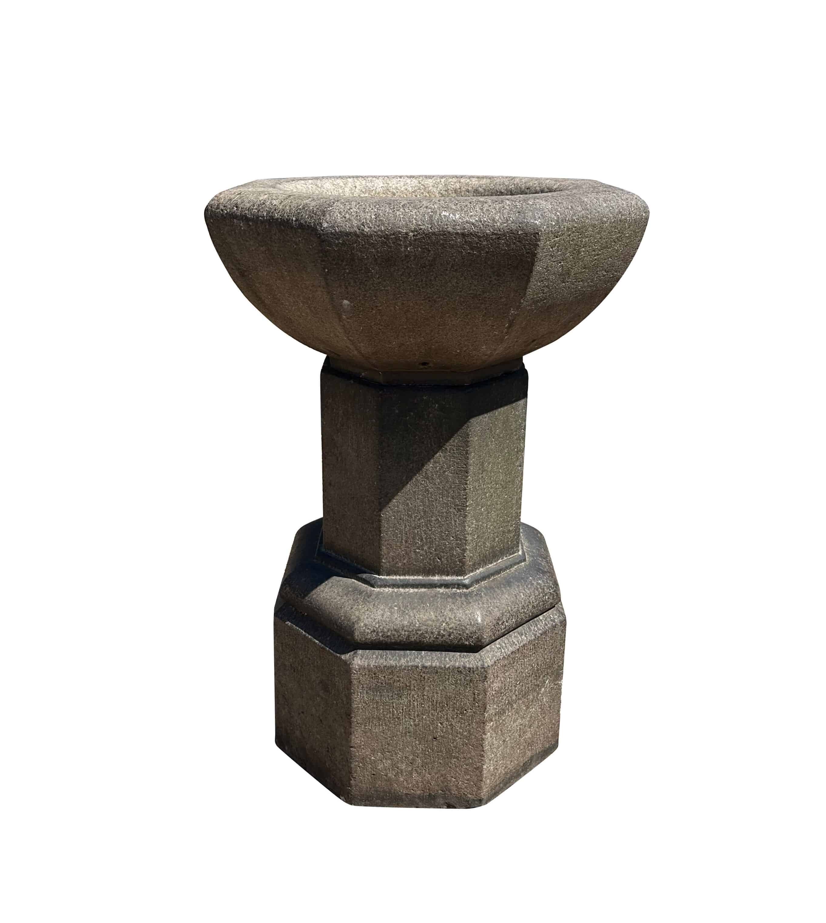 Original Hand Carved Octagon Granite Church Font