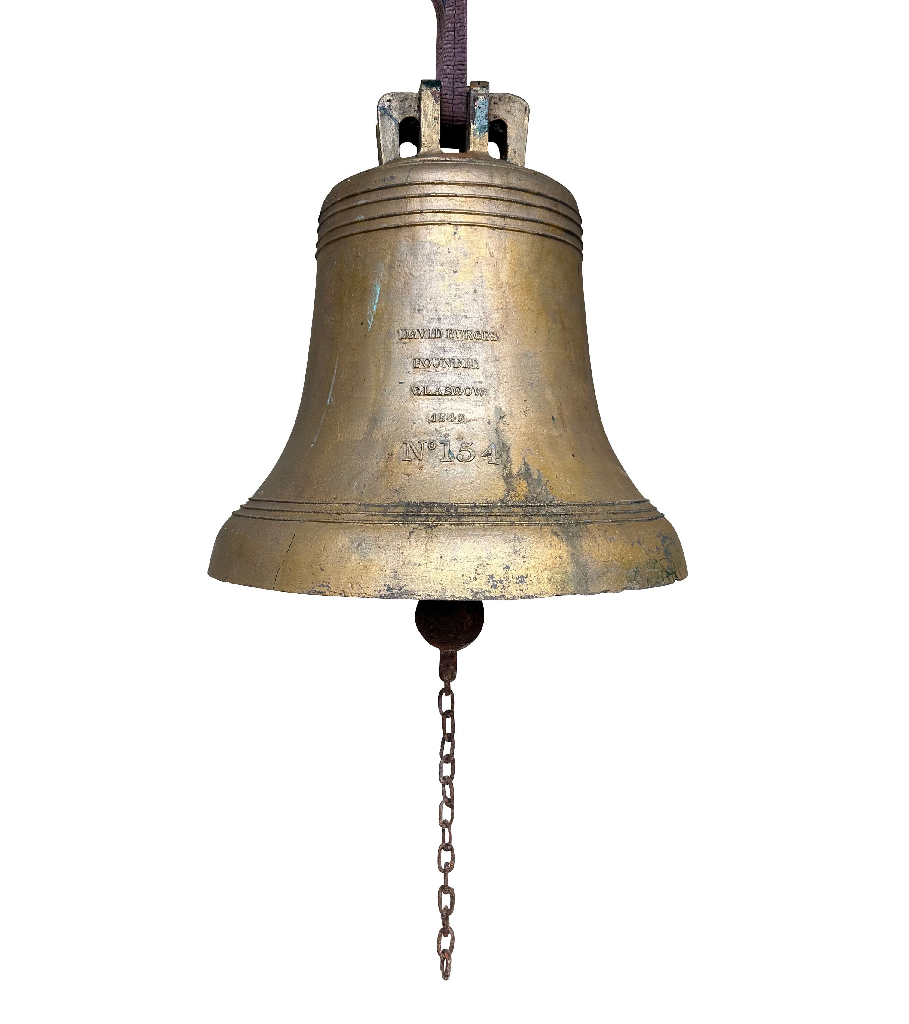 Large Victorian Reclaimed Bronze David Burges Church Bell - 10786