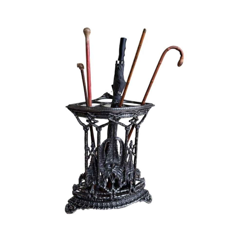 Antique Polished Coalbrookdale Cast Iron Stick Stand - 10787A