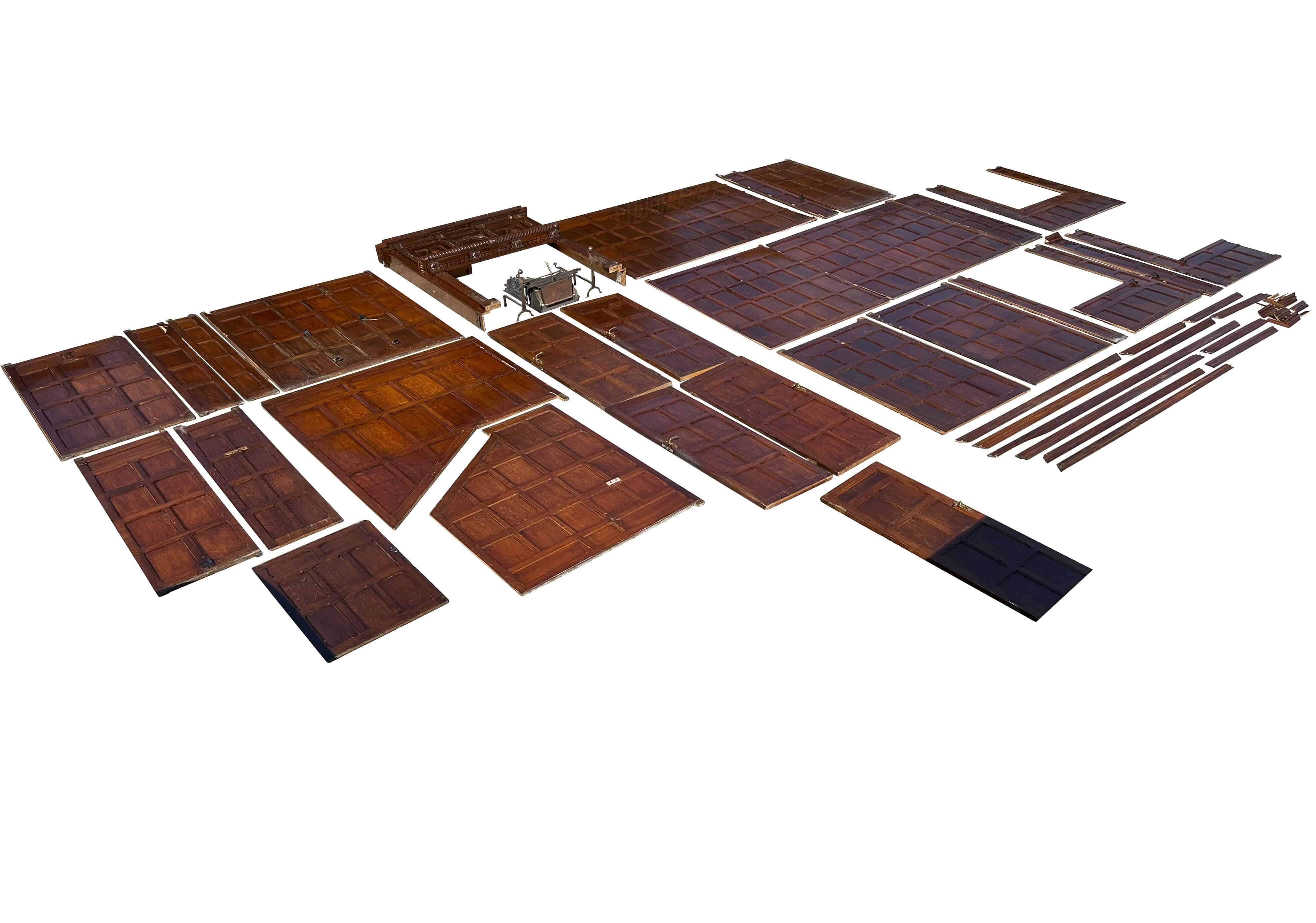 Antique Salvaged Solid Oak Wall Panelling