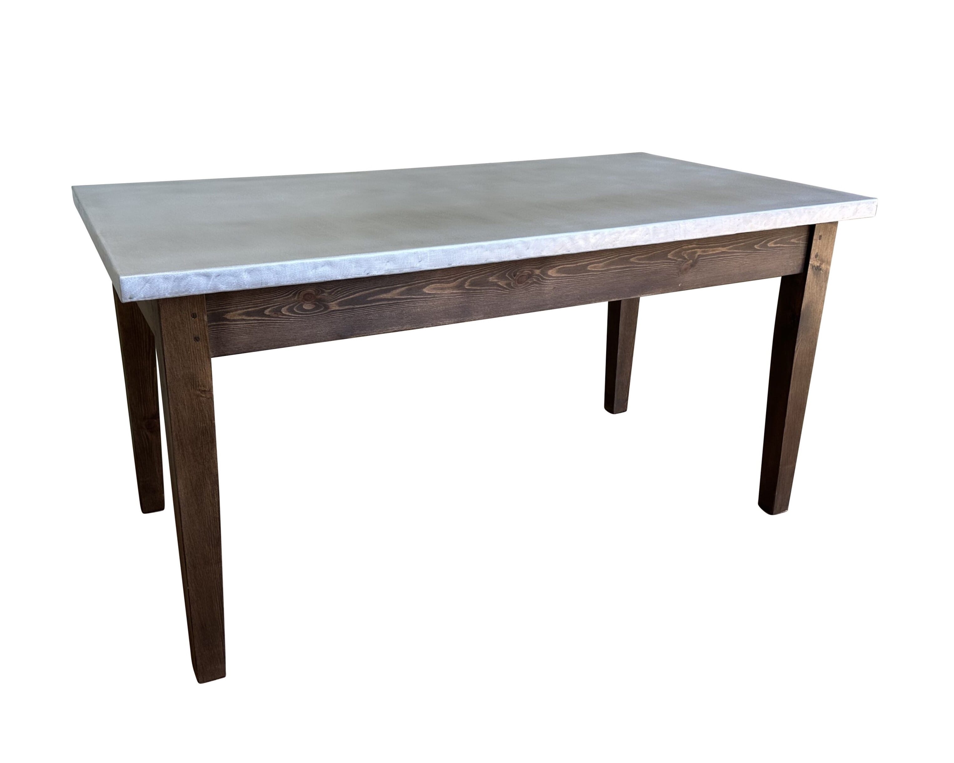 Matt Zinc Top Kitchen Table With Waxed Base - EXDTZ