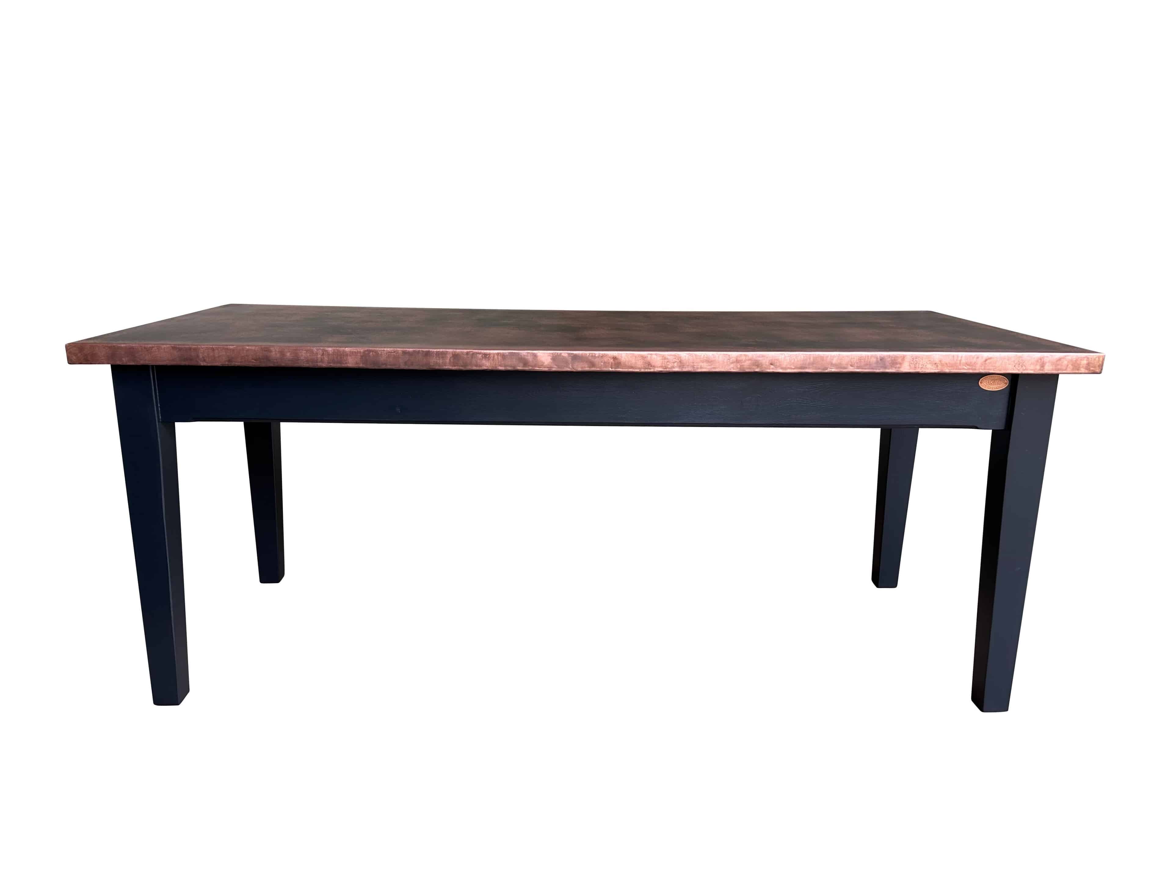 Antique Copper Top Dining / Kitchen Table With Base