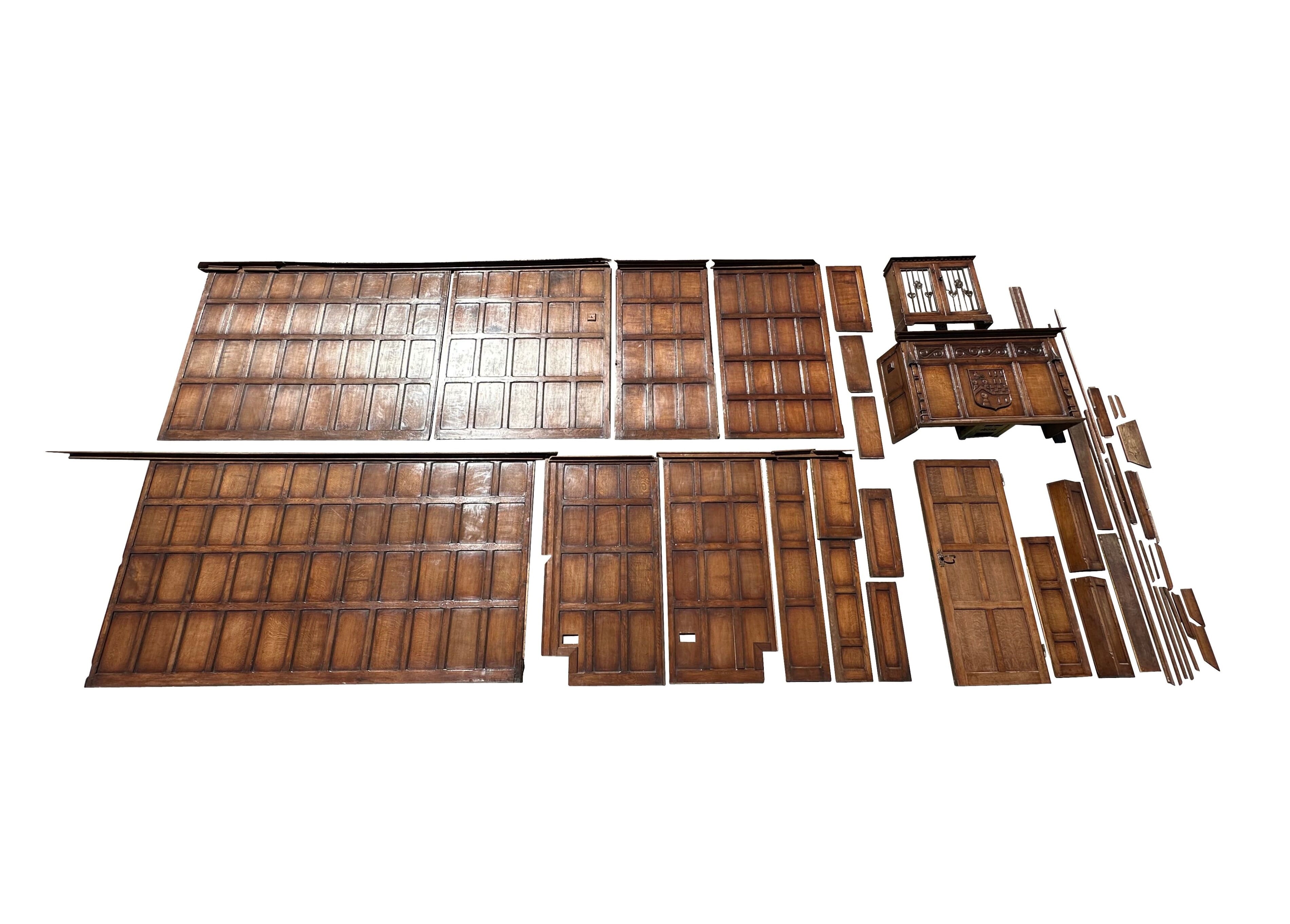 Antique Solid Oak Reclaimed Wall Panelling - 10840
