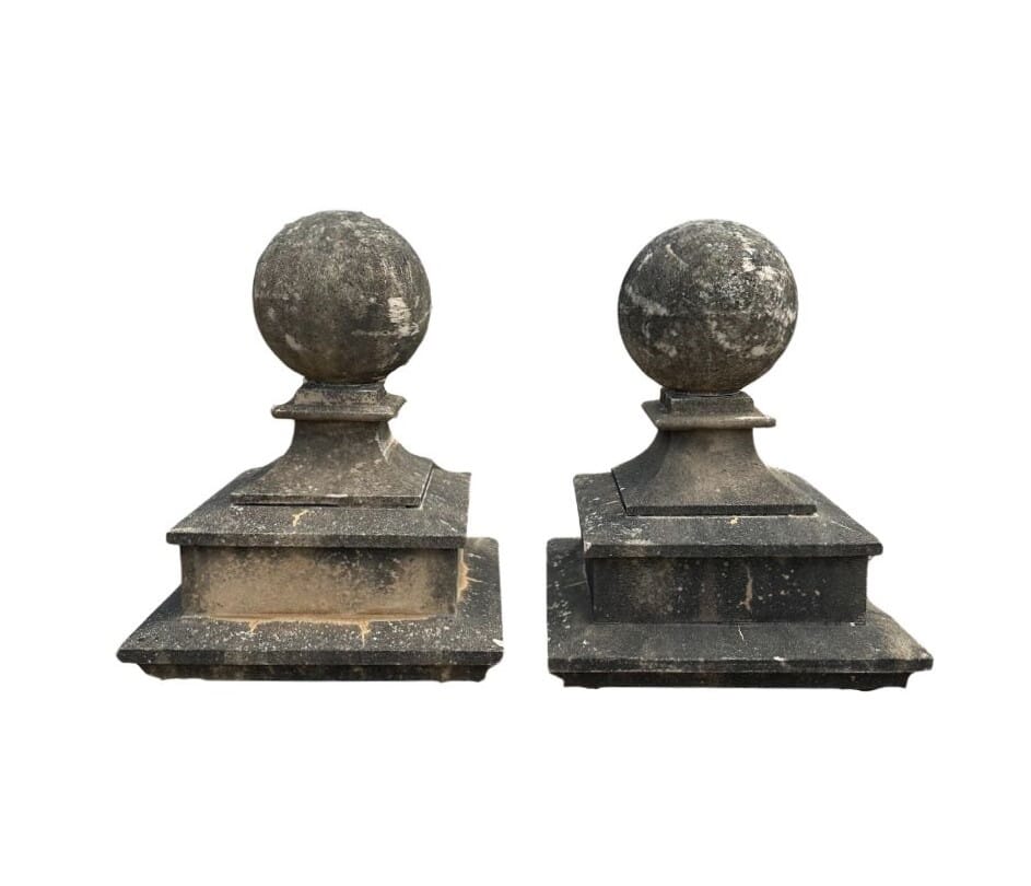 Pair of Large Reconstituted Stone Gate Pier Finials - 10841B