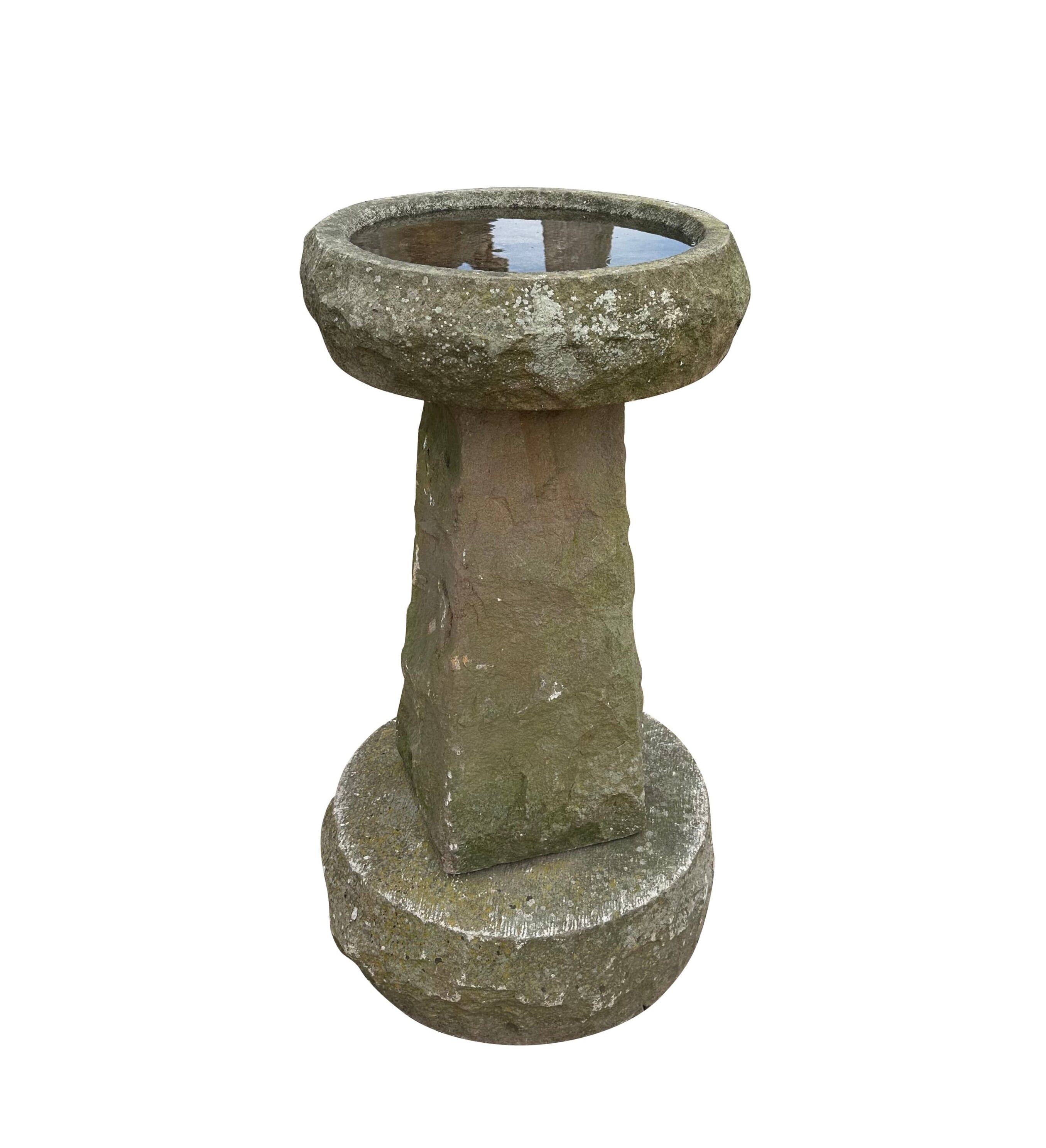 Hand Carved Victorian Substantial Stone Garden Bird Bath - 10836