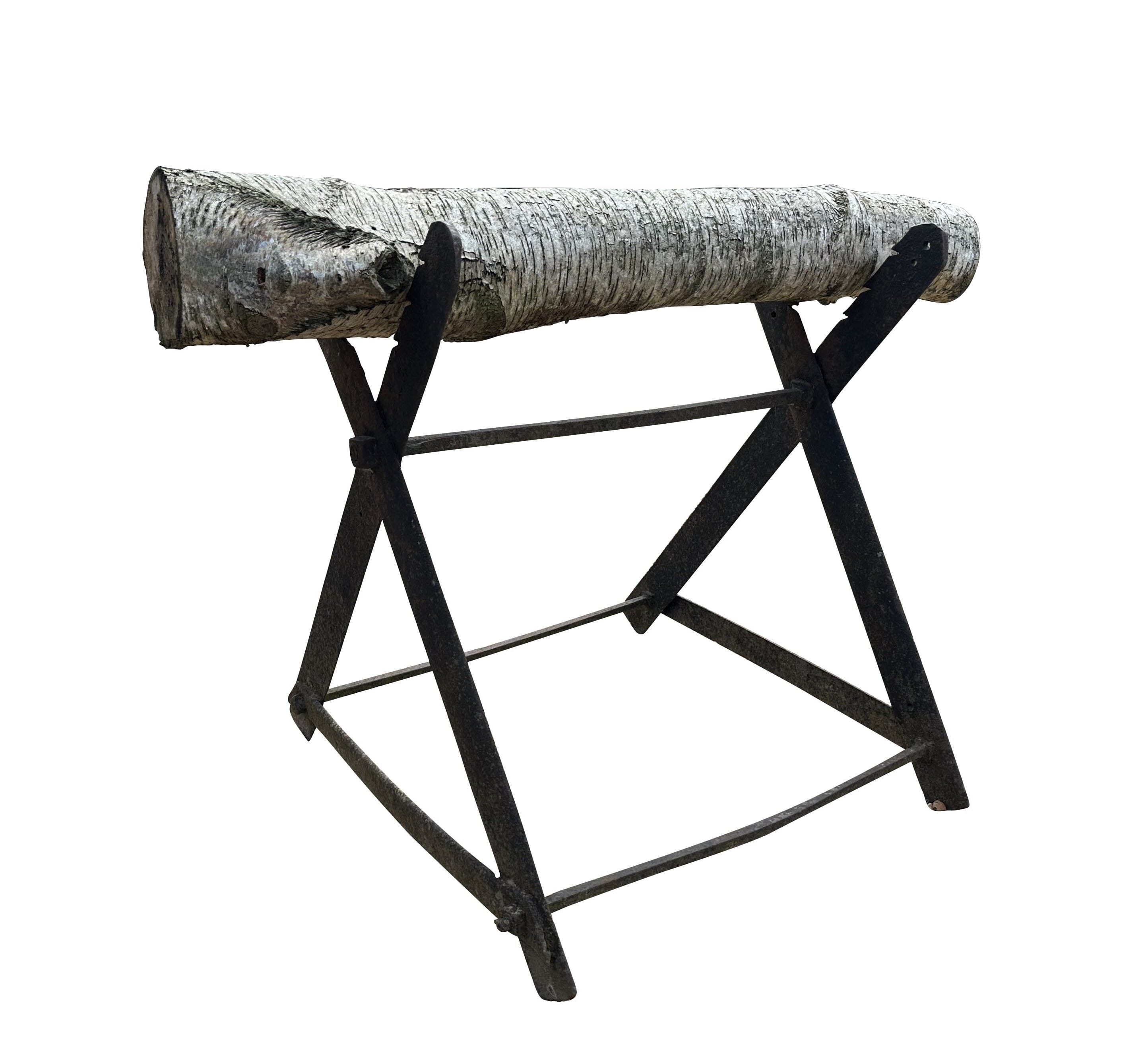 Early Victorian Wrought Iron Sawhorse / Trestle - ANSH
