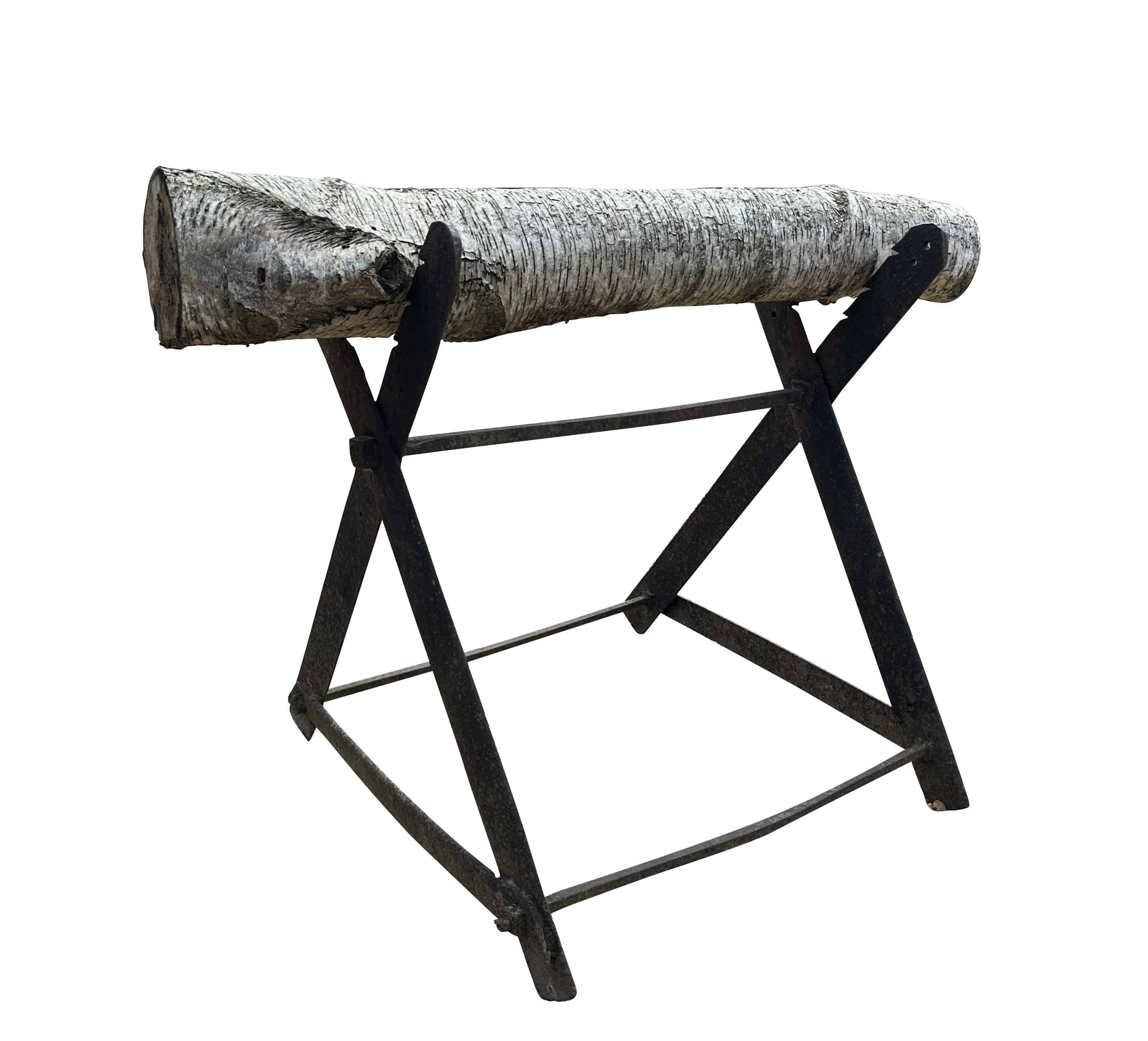 Early Victorian Wrought Iron Sawhorse / Trestle
