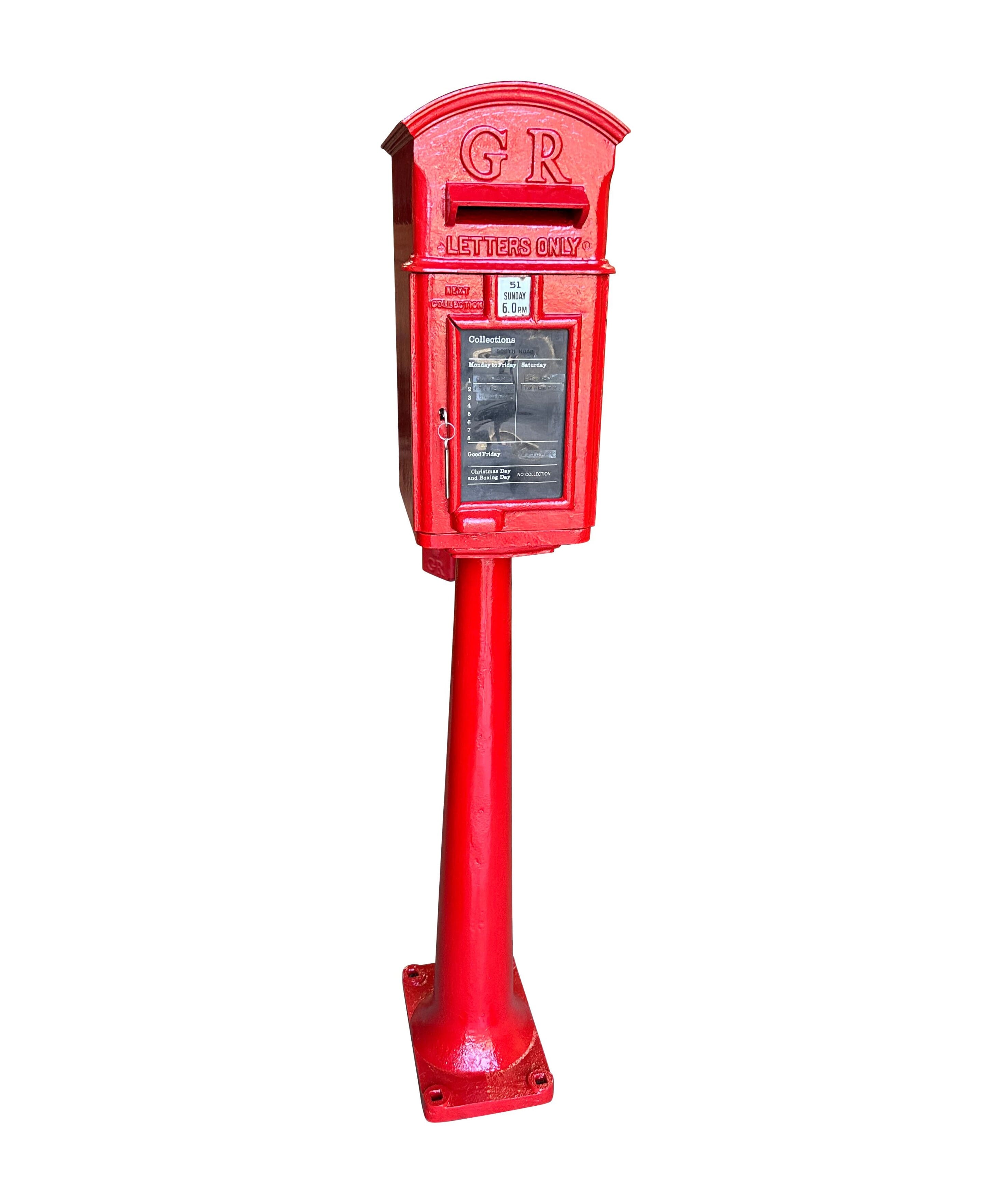 Original George V Cast Iron Pole Mounted Post Box - 10830
