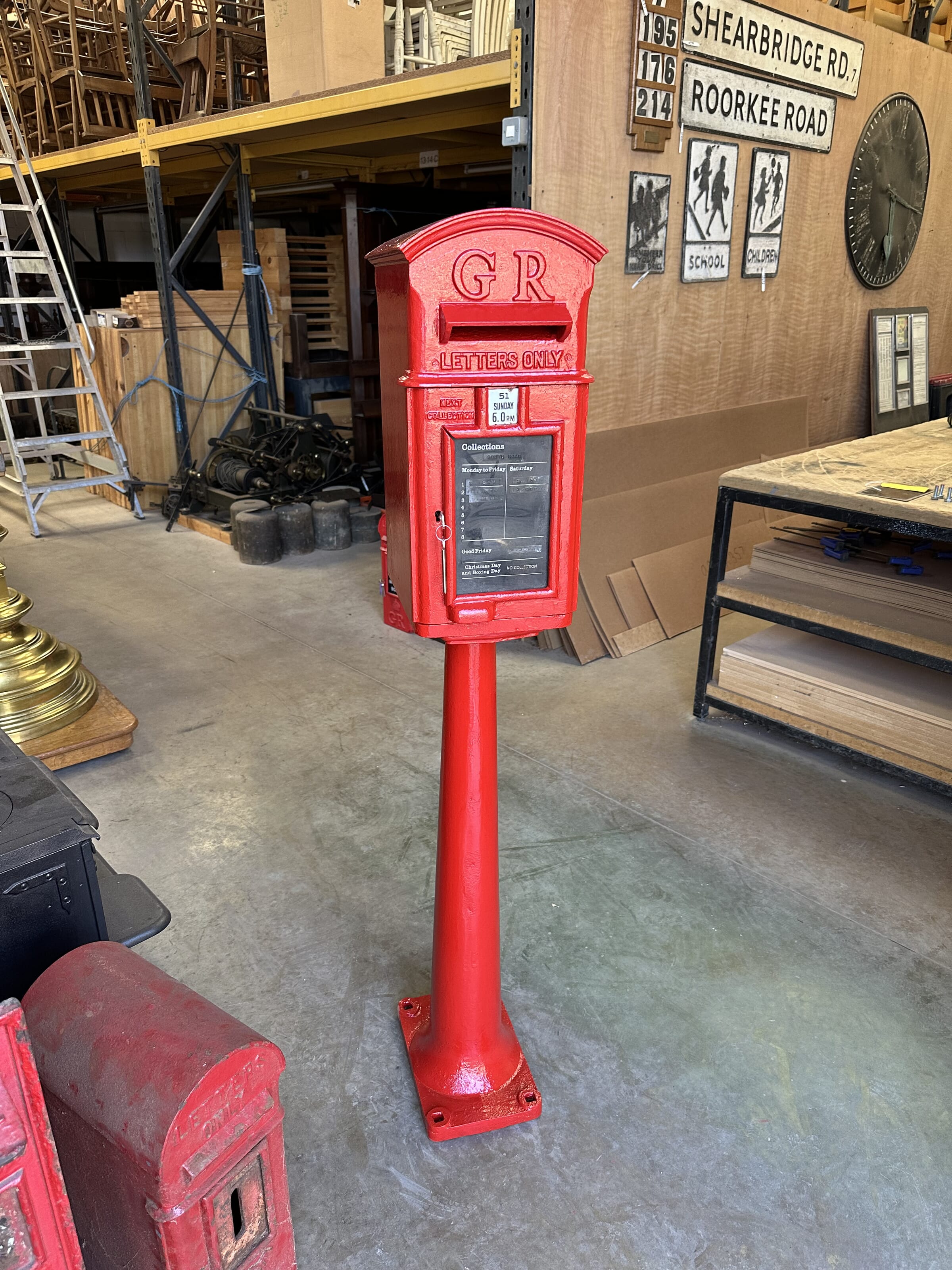 Original George V Cast Iron Pole Mounted Post Box