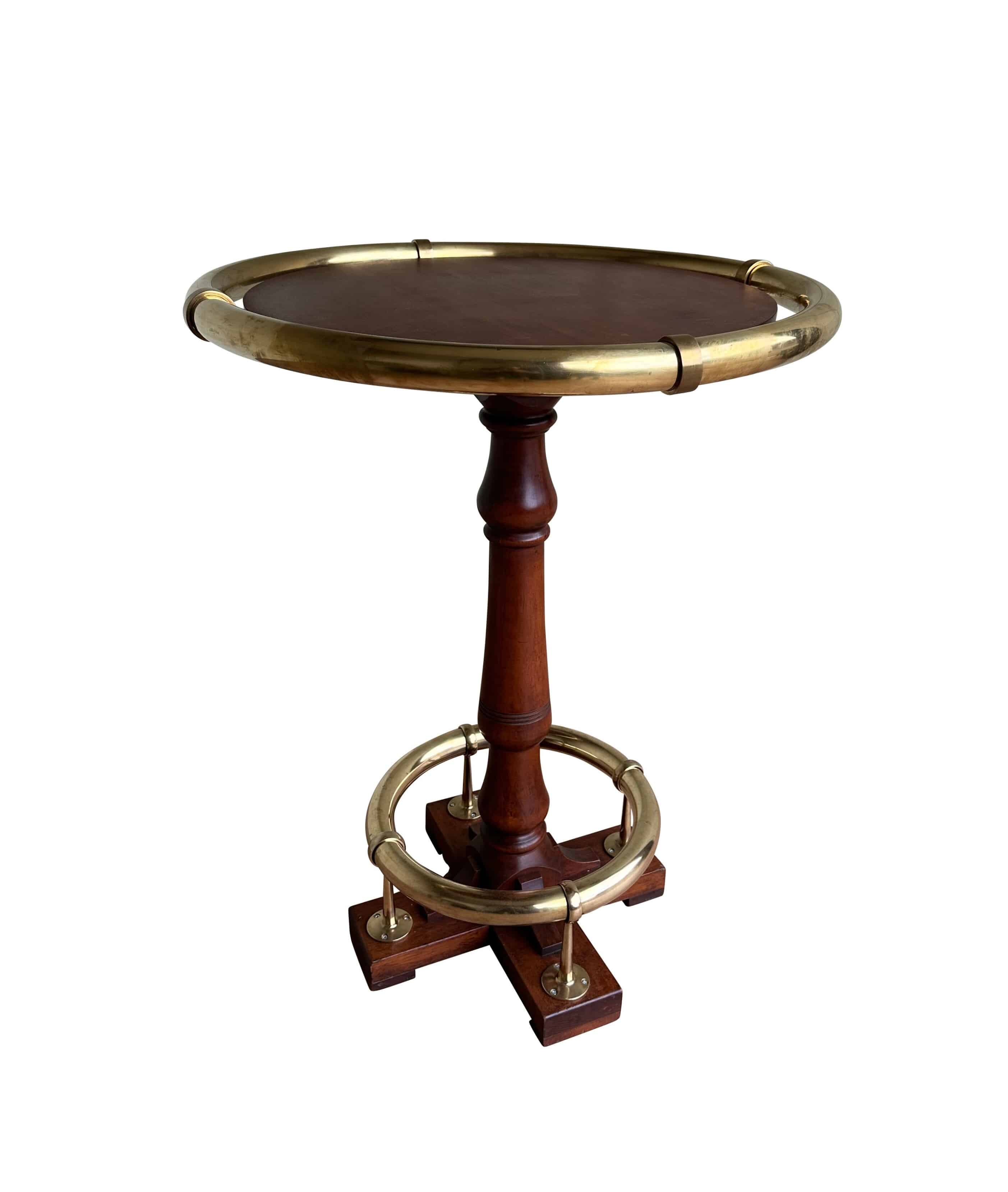 Excellent Reclaimed Wood and Brass Pub Table / Restaurant