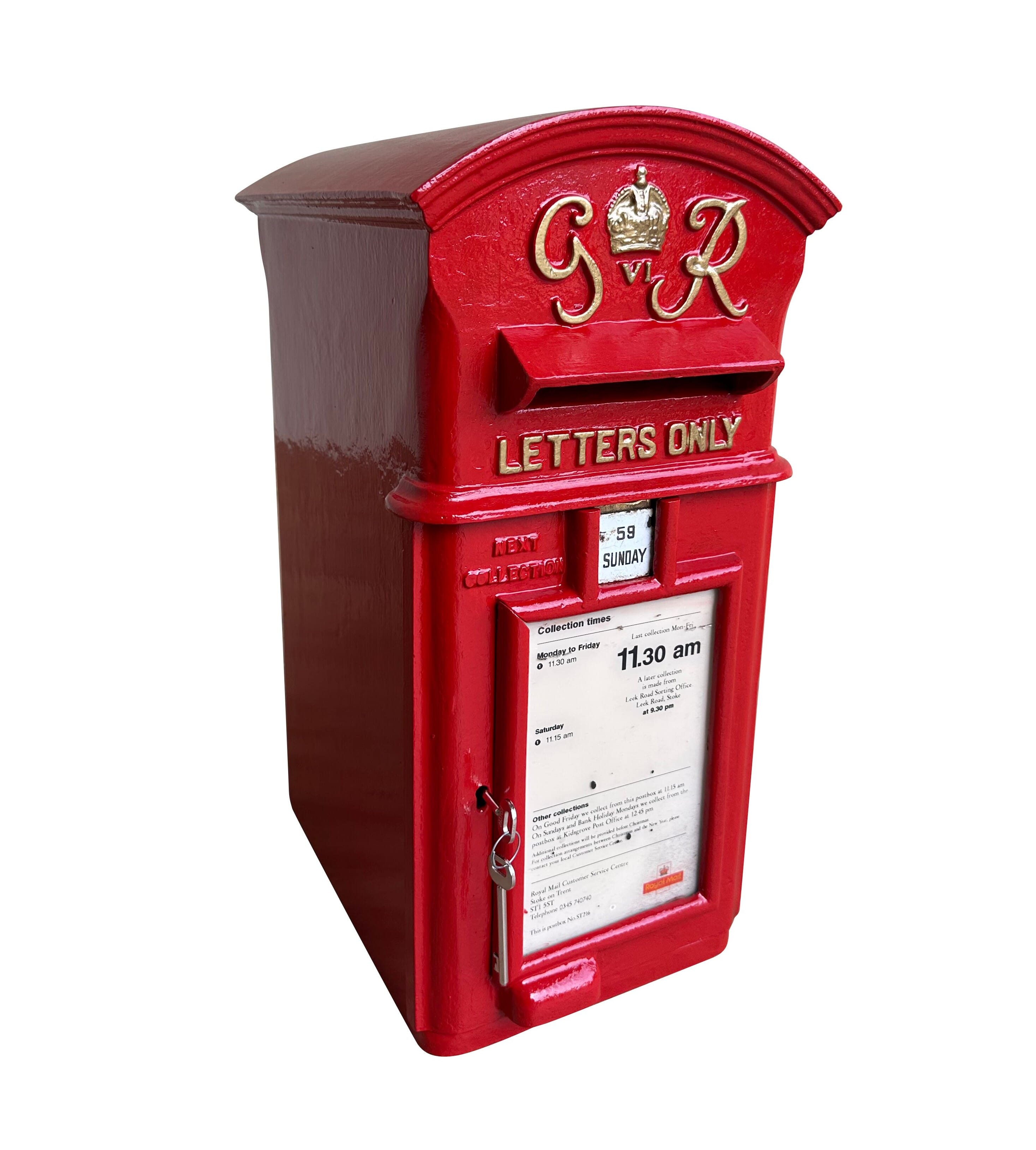 Original George 6th (VI) Cast Iron Pole Mounted Post Box - 10583