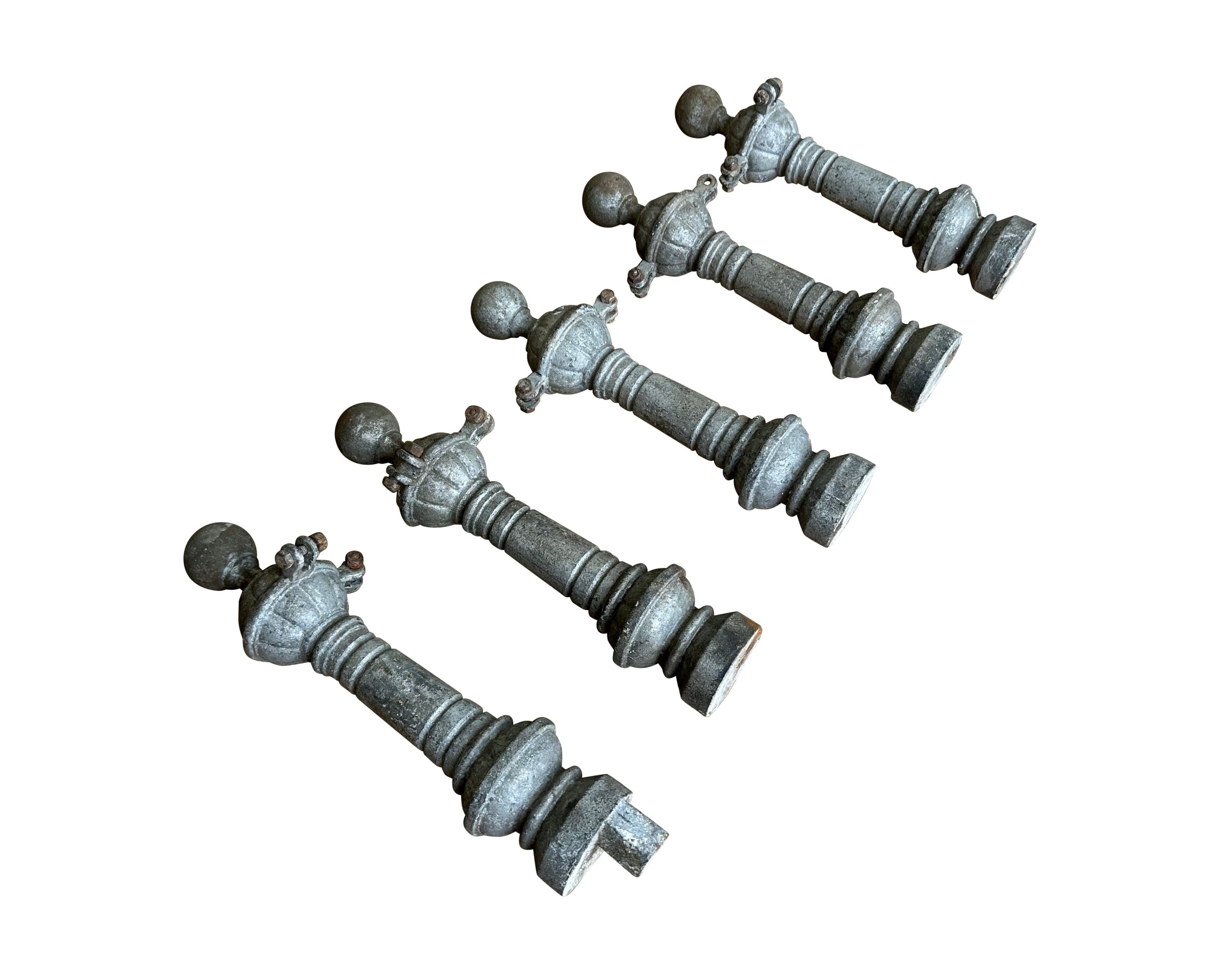 Set of Reclaimed Victorian Cast Iron Wall Finials - 10861