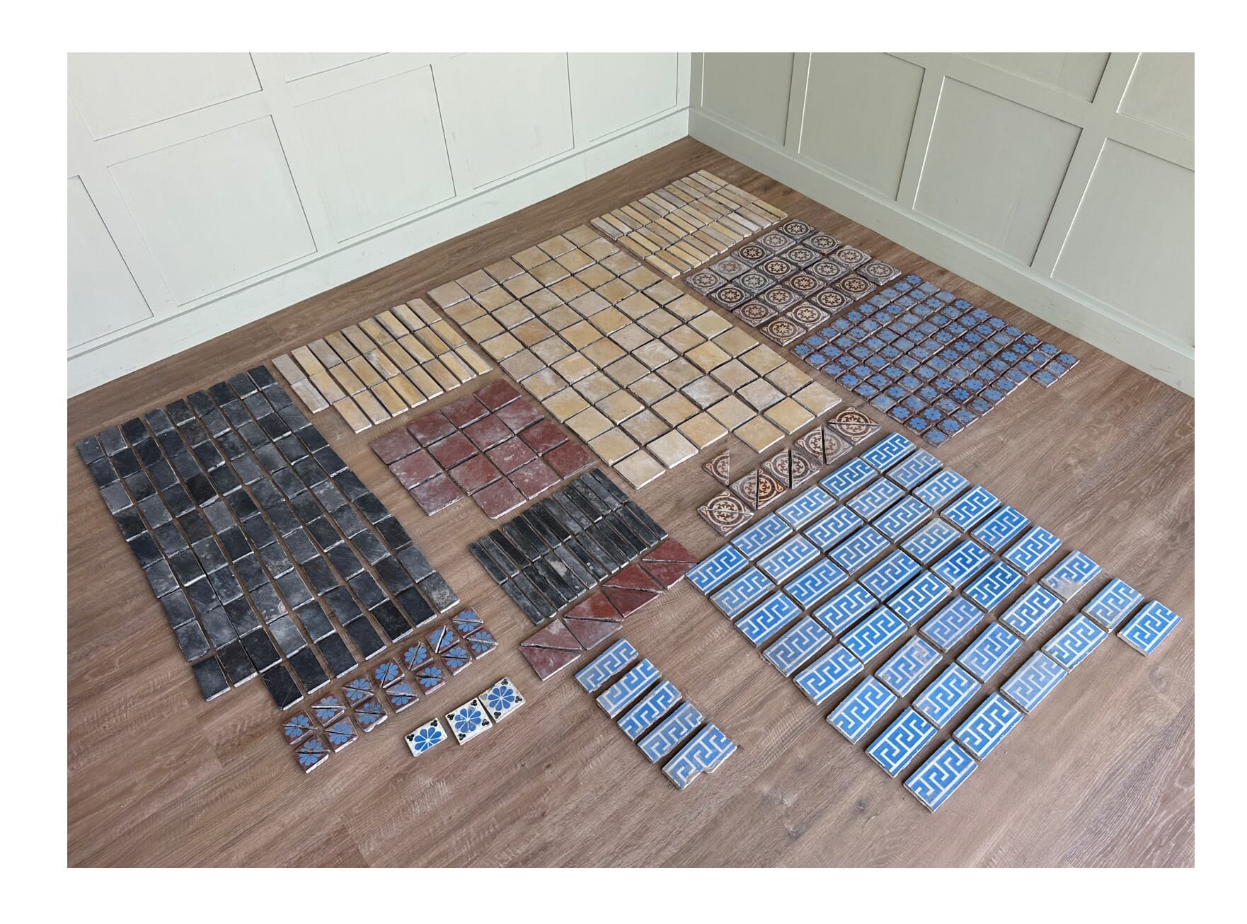 Antique Ornate Encaustic Floor Tiles - 10855