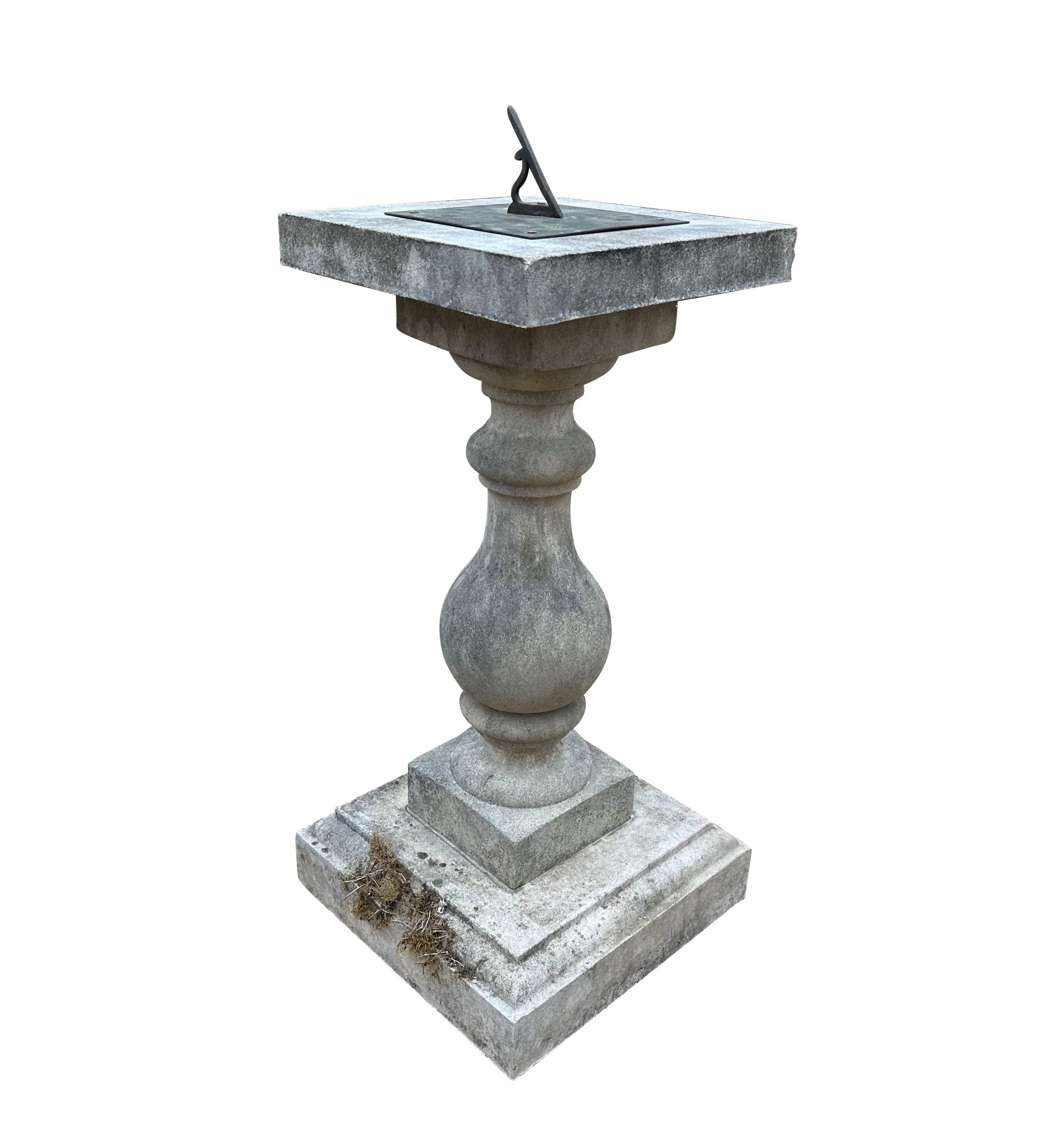 Reconstituted Stone Garden Sundial and Brass Dial - 10873