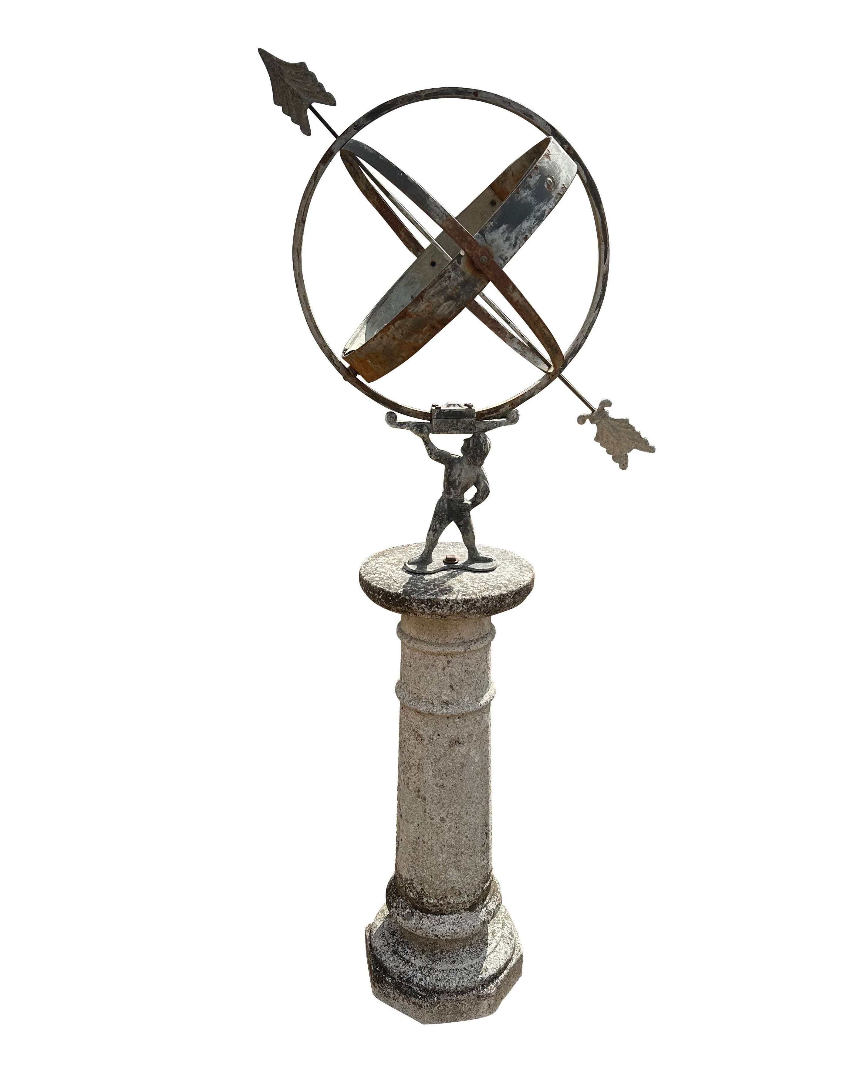 Reclaimed Reconstituted Stone Armillary Sundial - 10880