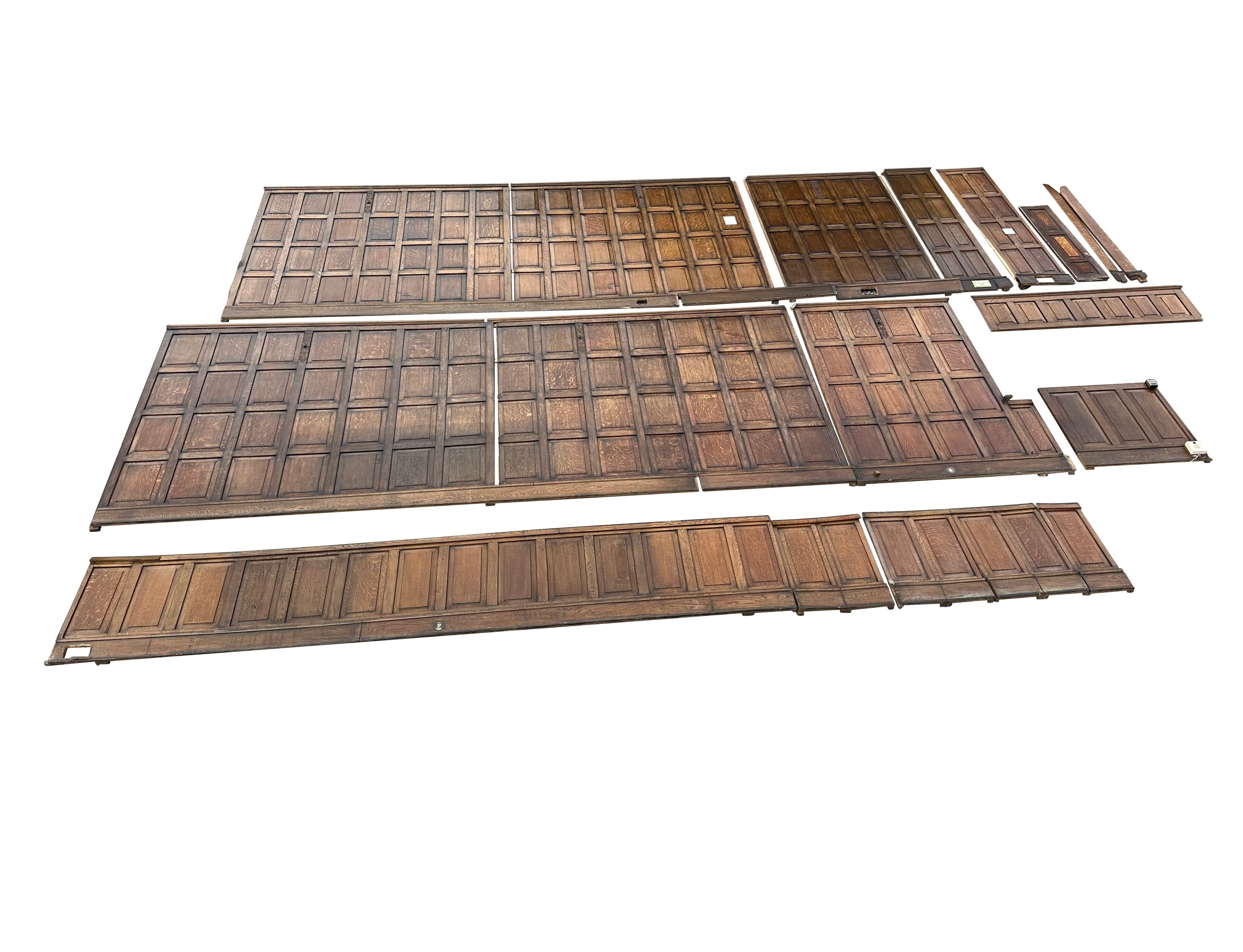 Excellent Antique Reclaimed Solid Oak Wall Panelling - 10883