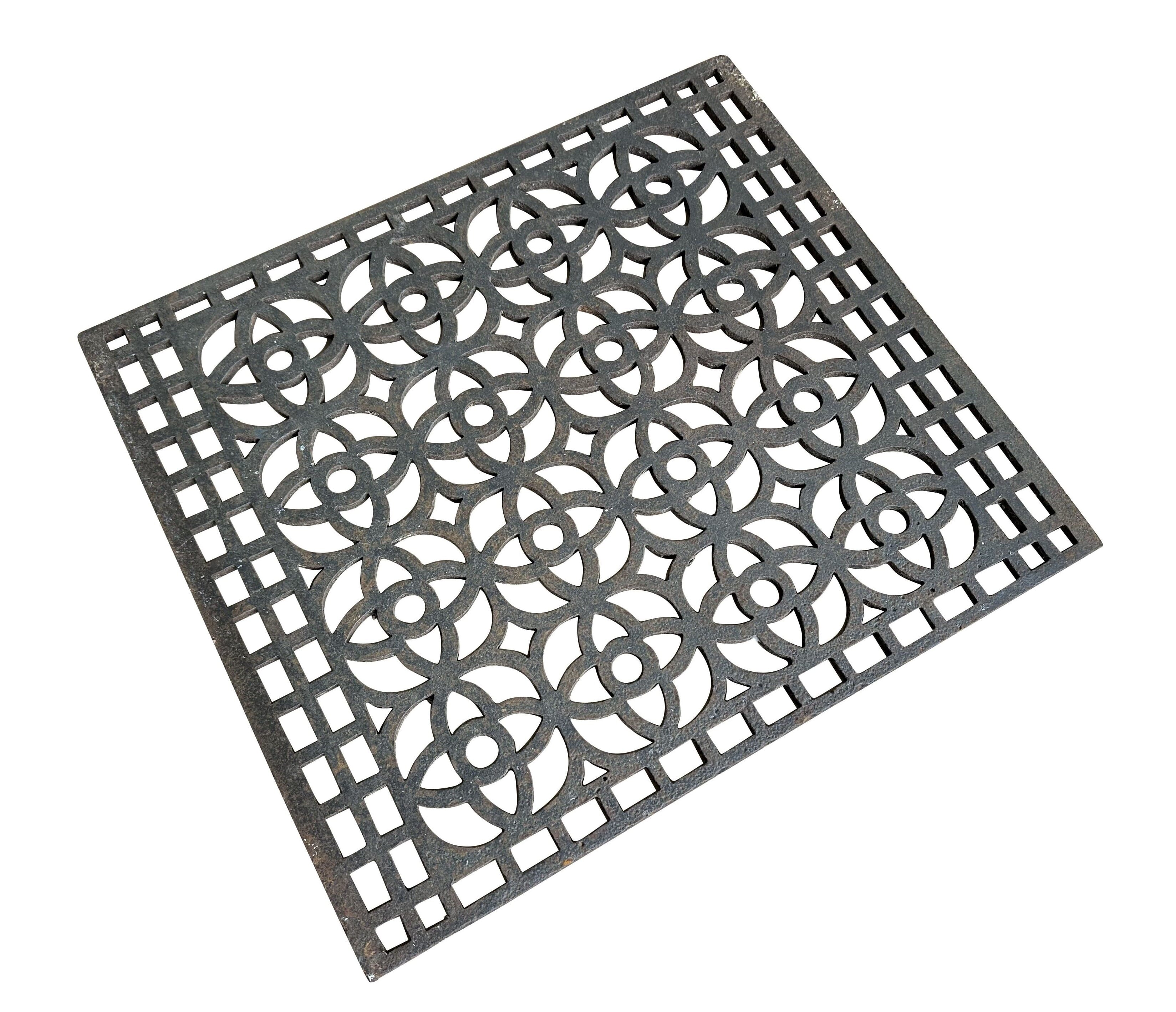 Victorian Decorative Cast Iron Floor Grid / Grille - 10905
