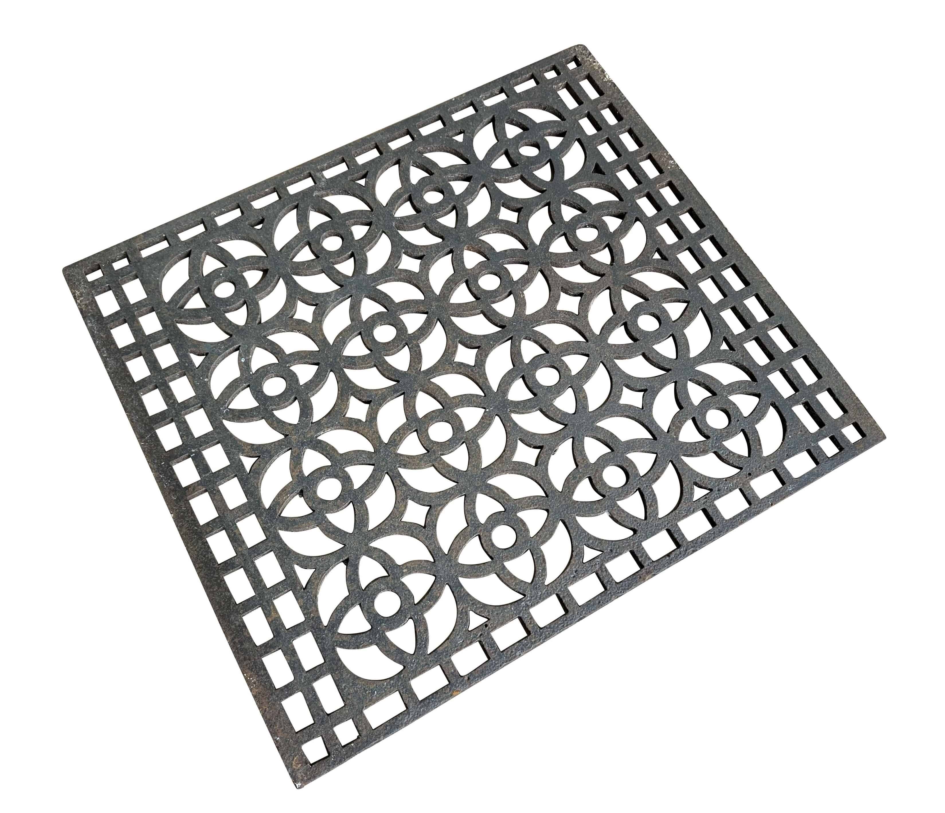 Victorian Decorative Cast Iron Floor Grid / Grille
