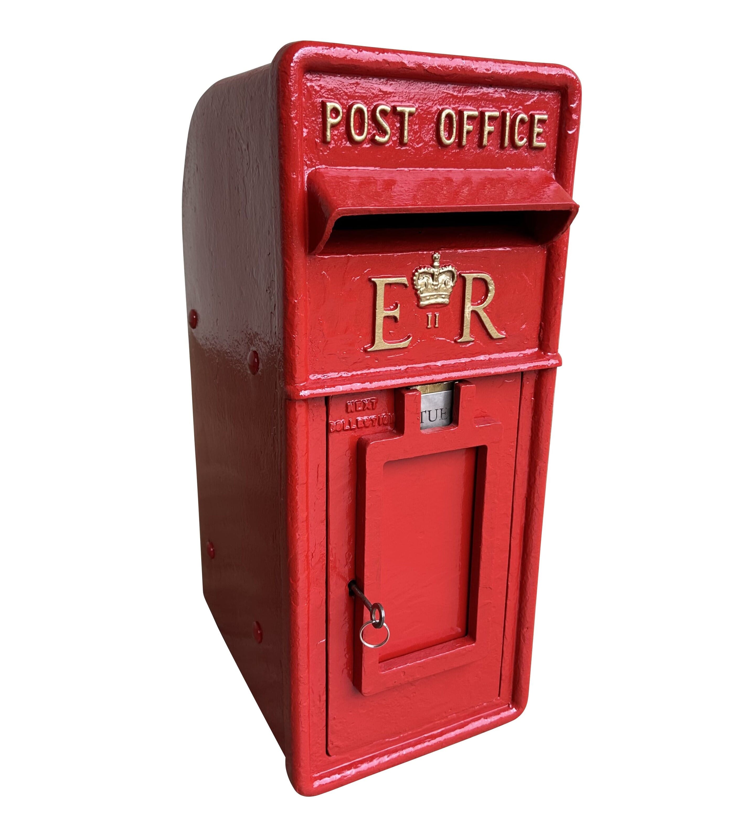 Original Post Office ER II Pole Mounted Red Post Box - 10000