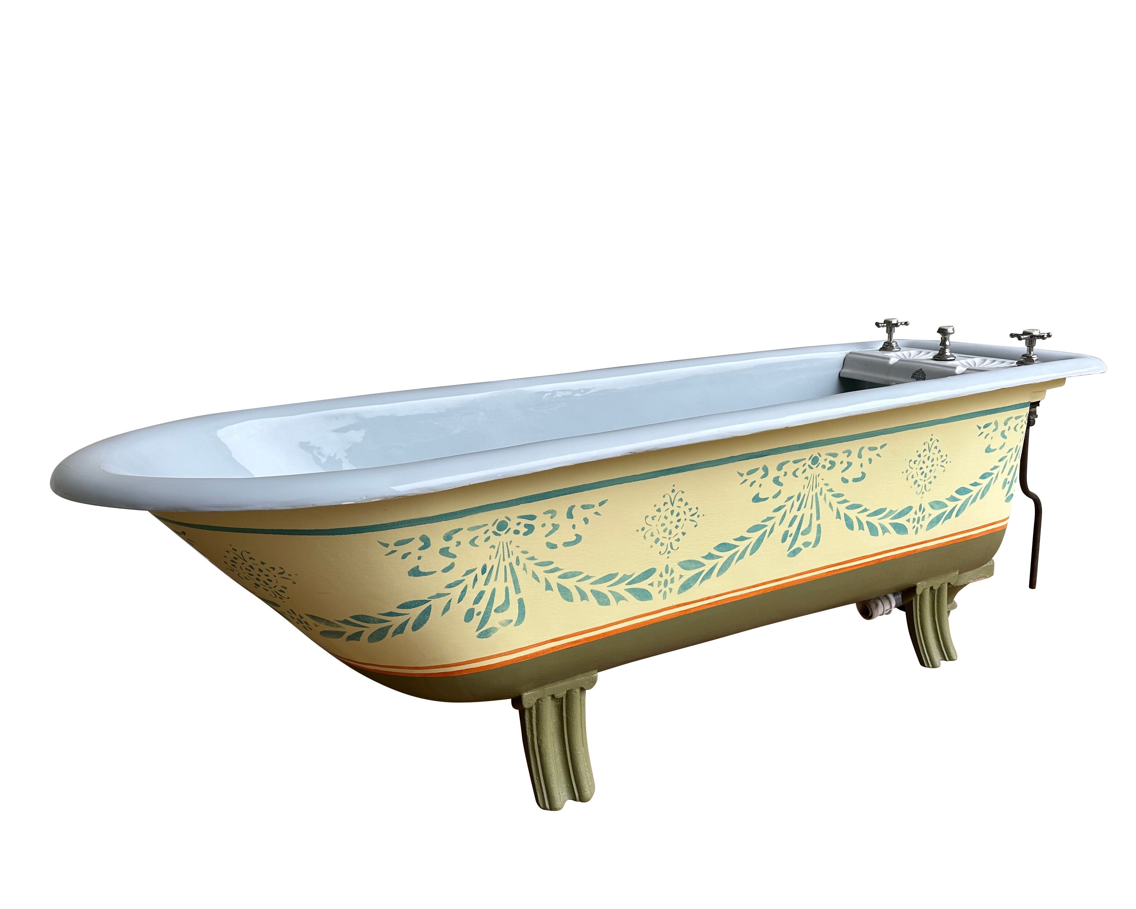 Original Antique Shanks Reclaimed Cast Iron Roll Top Bath - 10904