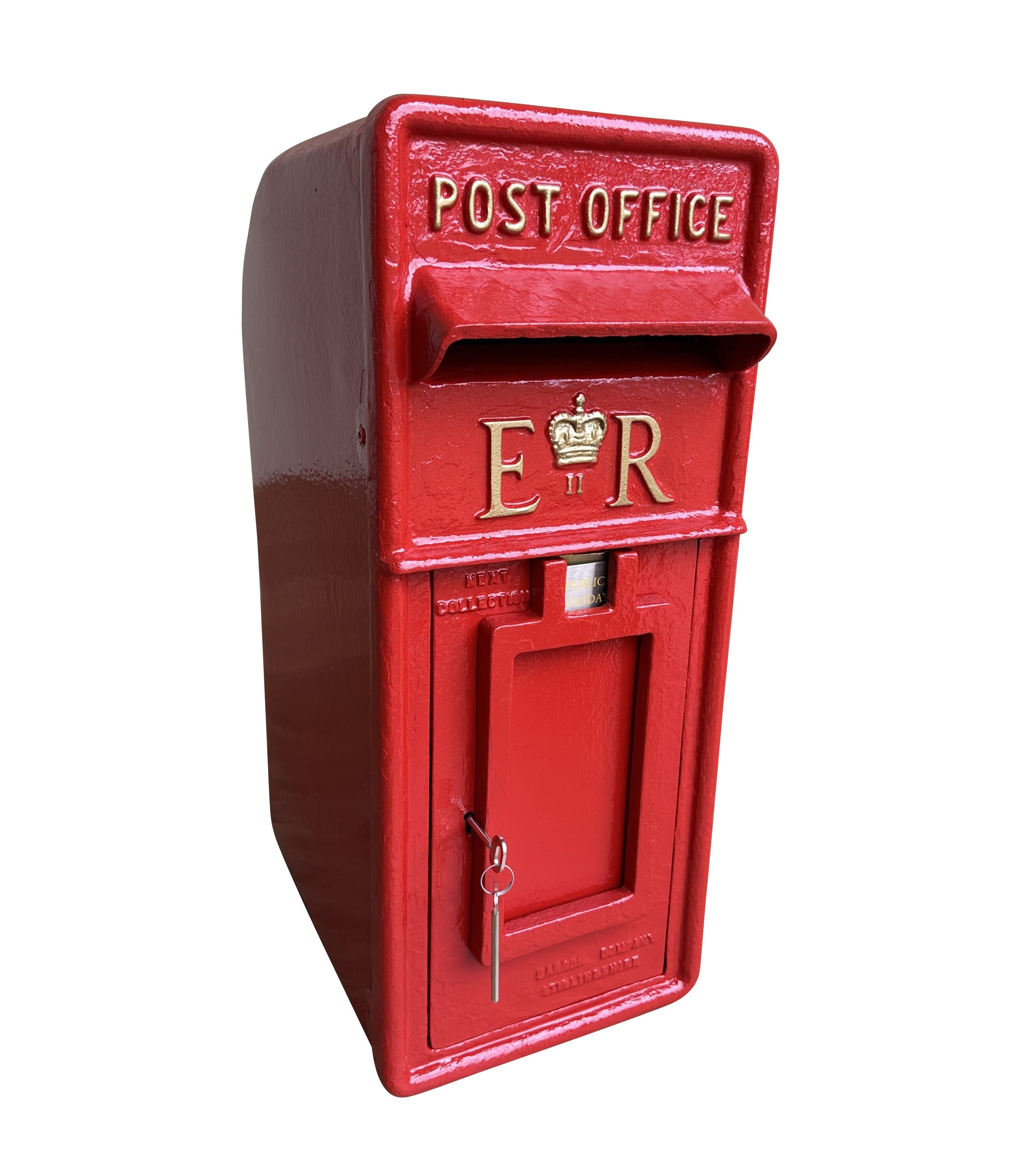 Genuine Post Office ER II Pole Mounted Red Post Box - 10002