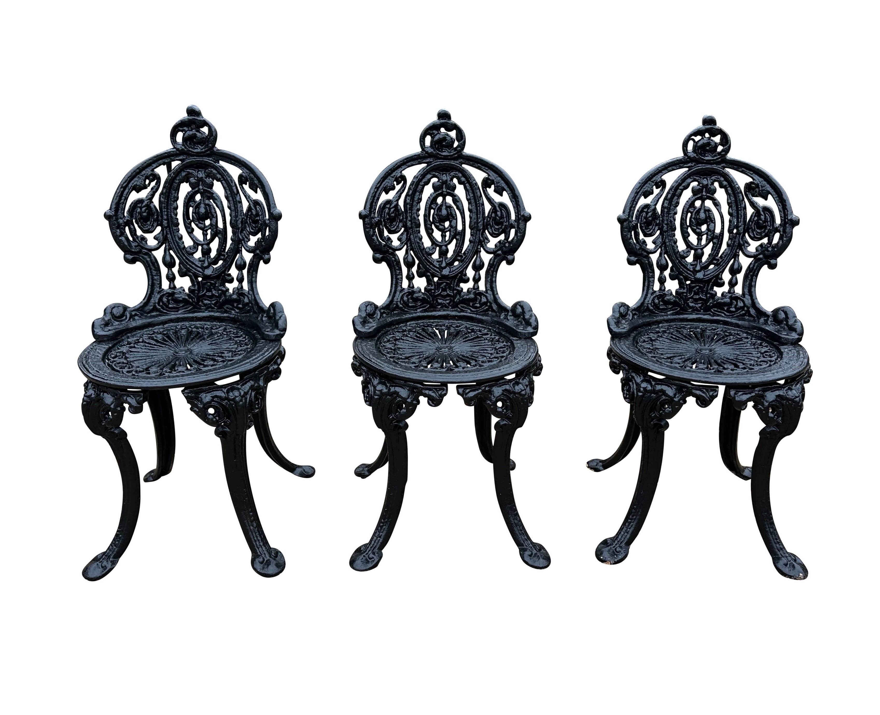 Reclaimed Cast Iron Vintage Garden Outdoor Chairs - 10864D