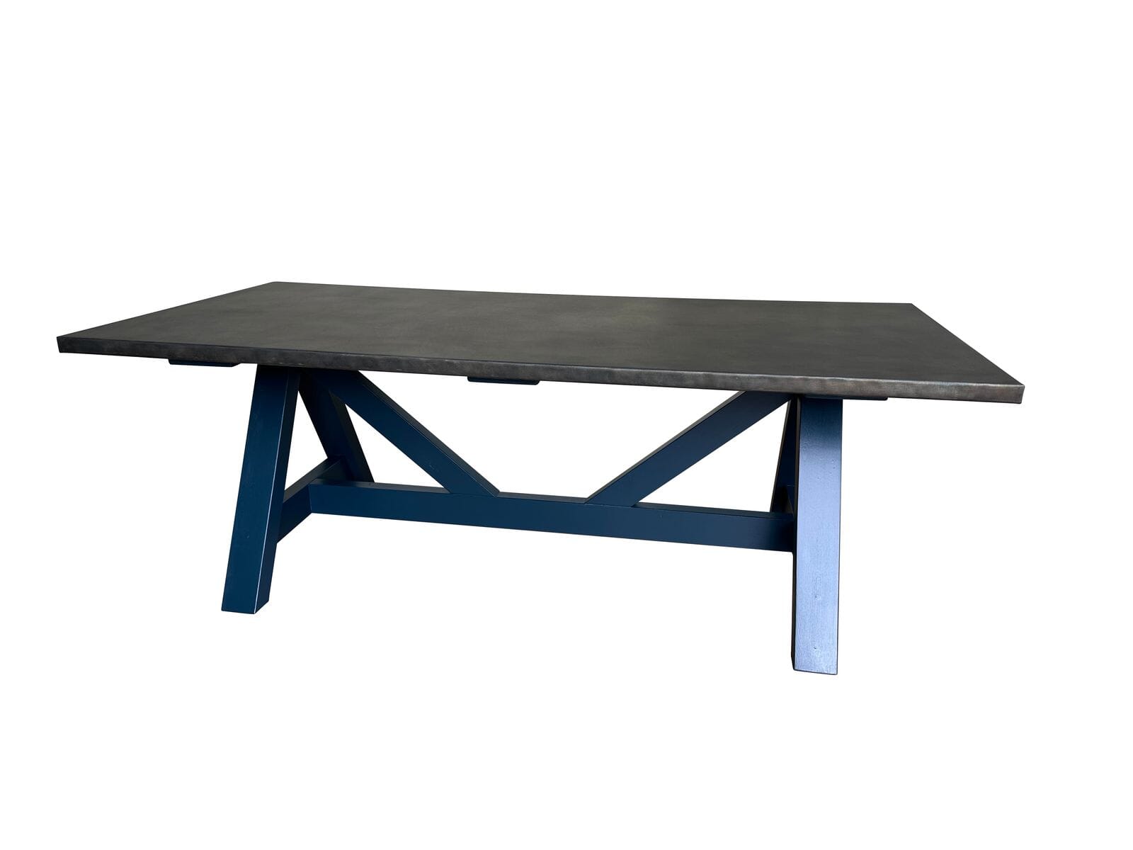 Bespoke Antique Zinc Kitchen Table With A Frame Base - D2305