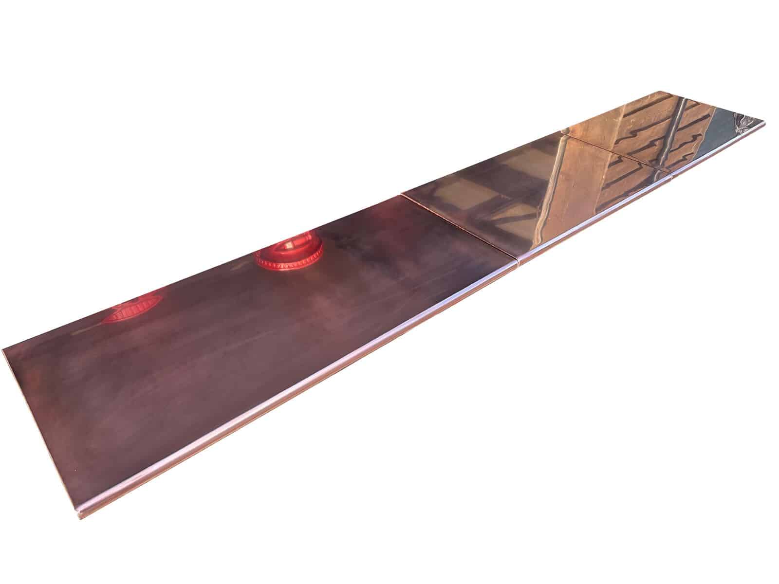 Natural Copper Handmade Kitchen Worktops With Bullnose