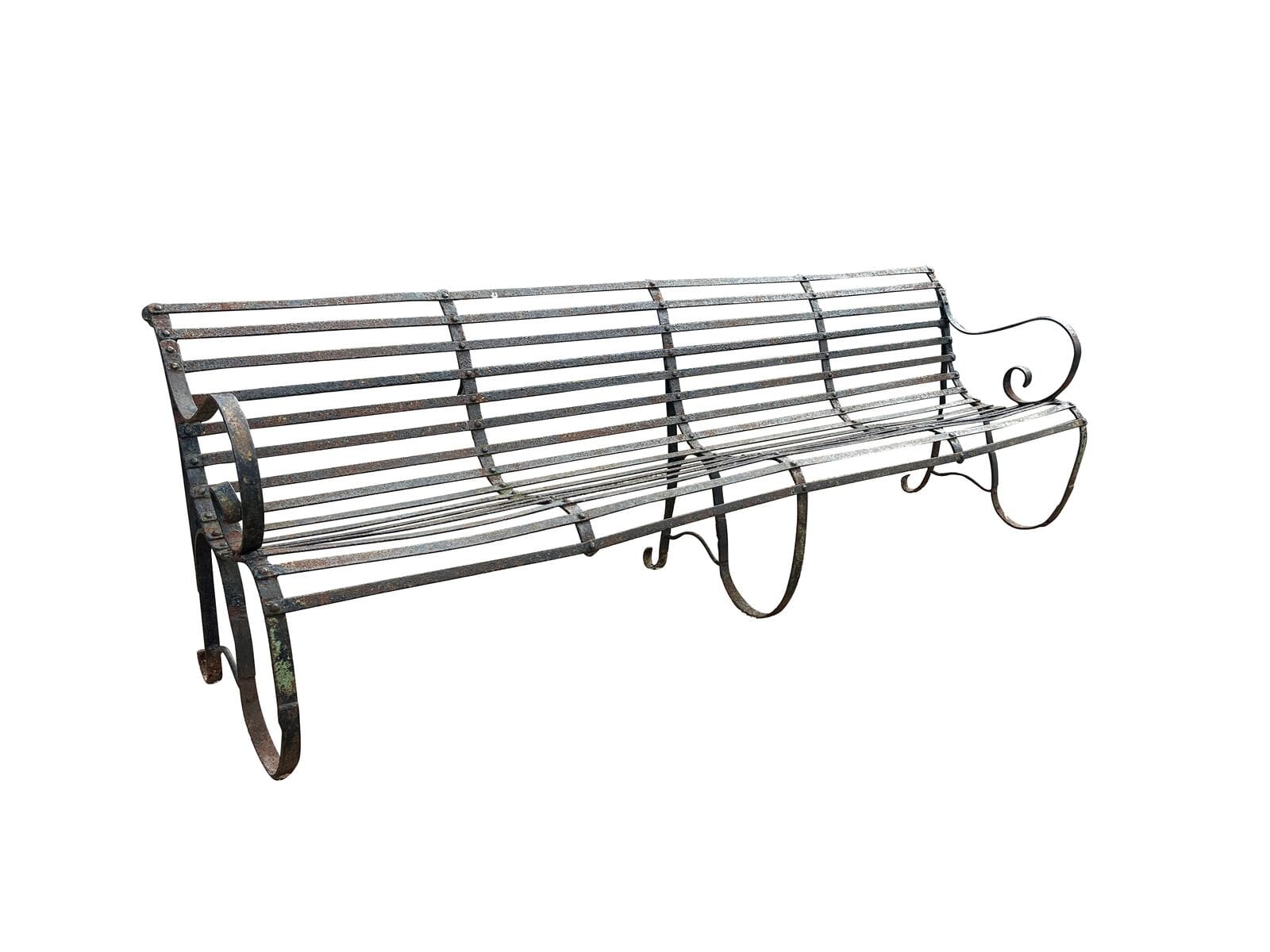 Victorian Decorative Large Iron Strapwork Outdoor Bench - 10920A