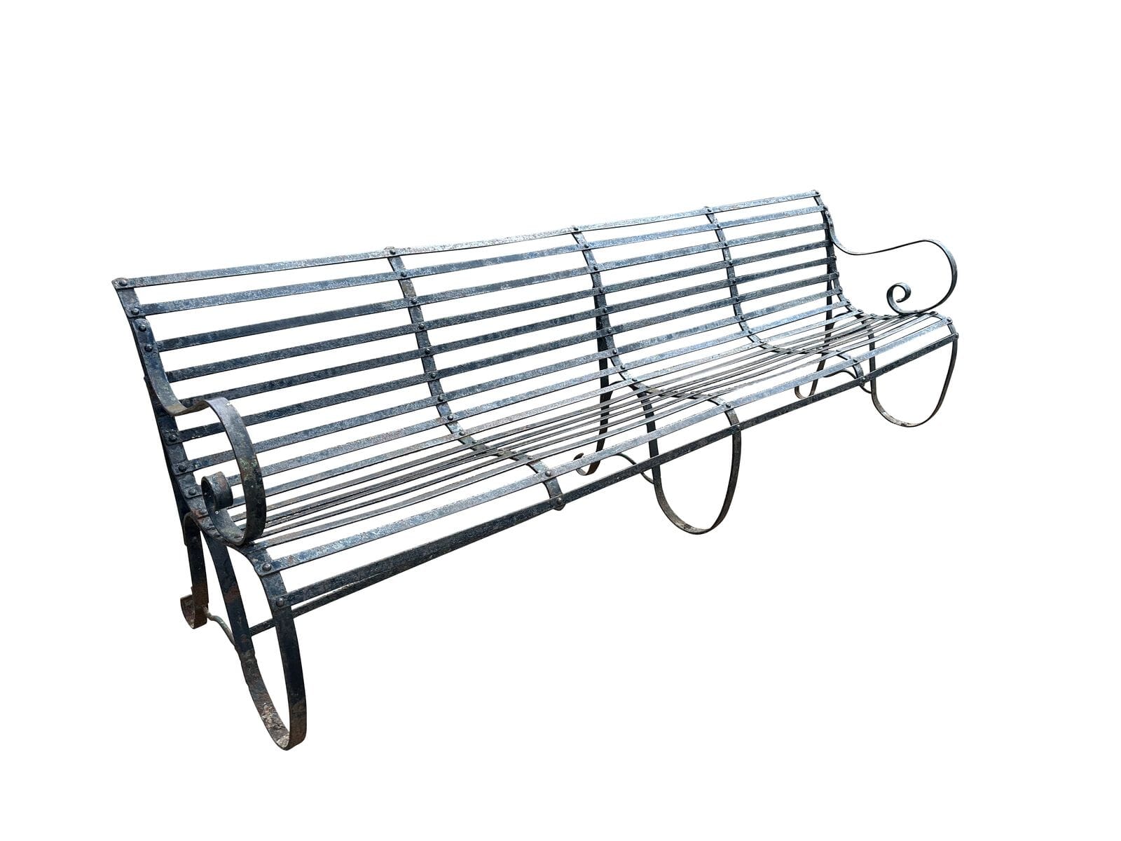 Victorian Large Iron Strapwork Outdoor Garden Bench - 10920B