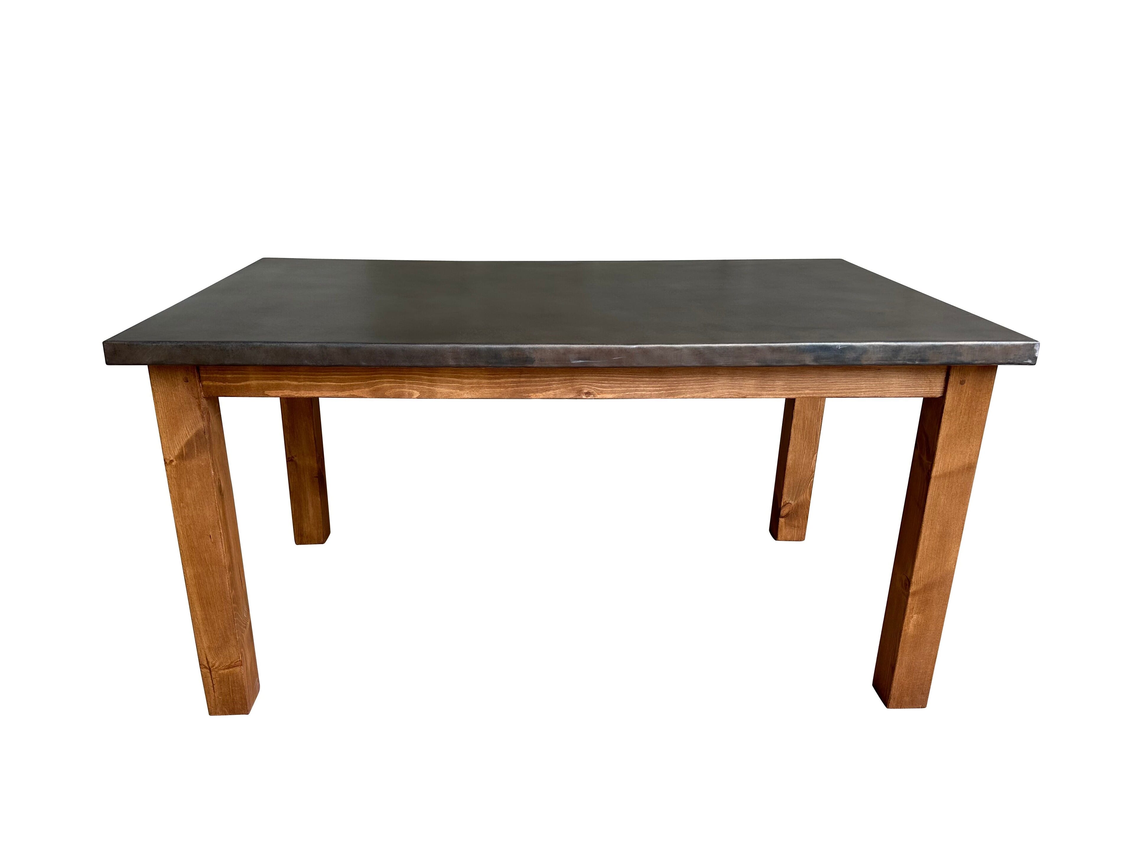 Bespoke Zinc Top Kitchen Table With Waxed Base - D2310