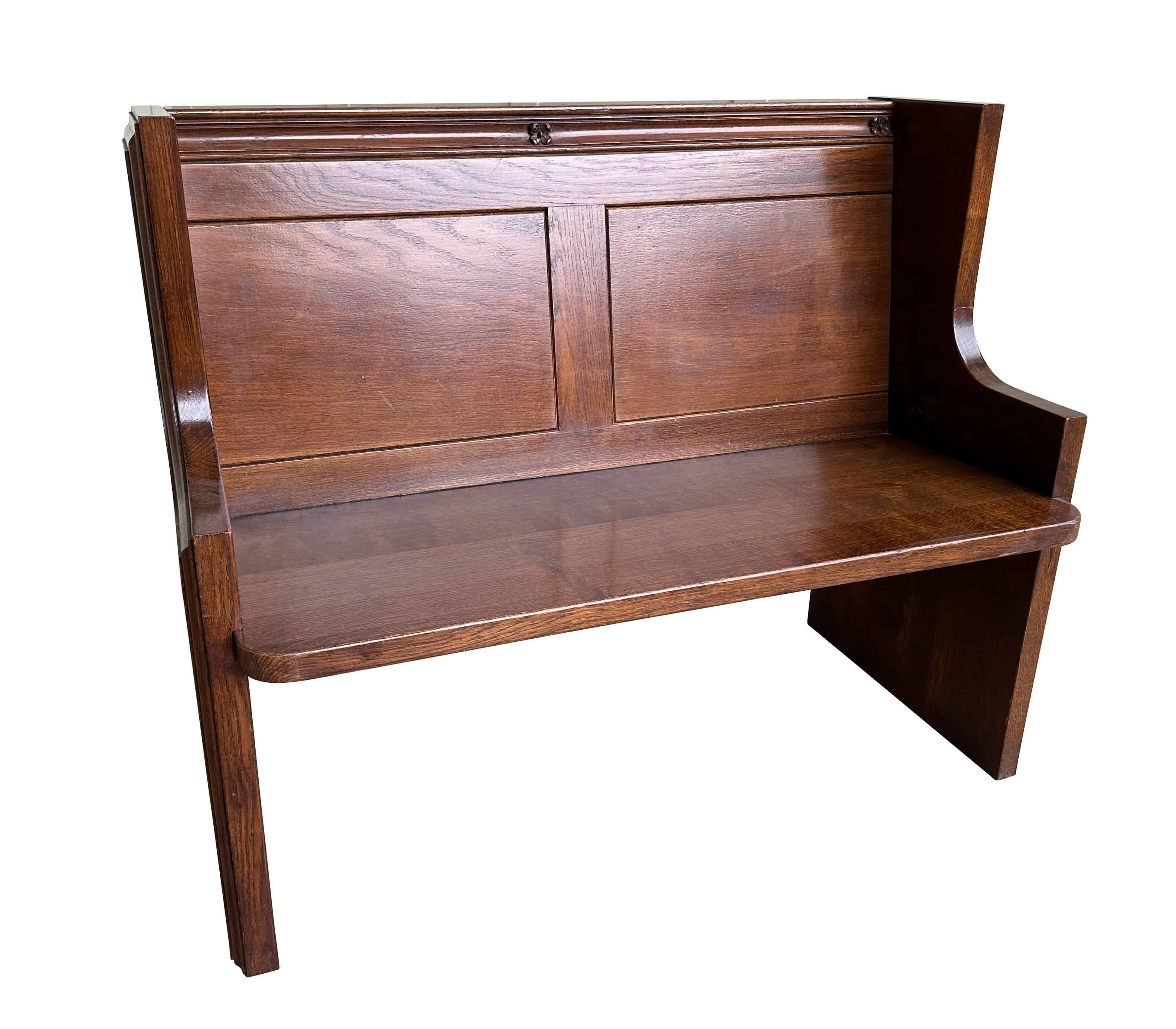 Antique Salvaged Old Oak Church / Chapel Pew