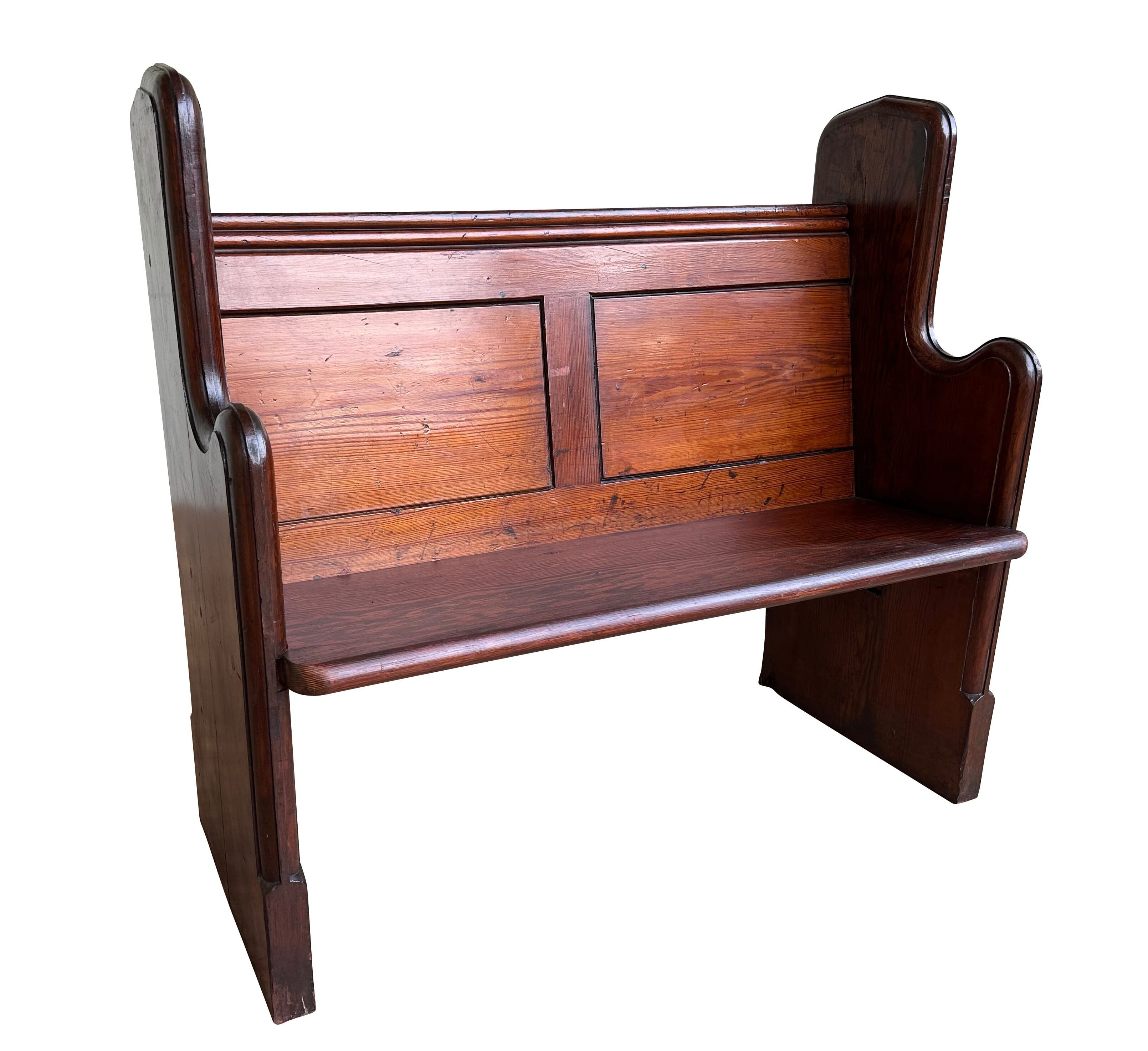 Old Antique Pitch Pine Church / Chapel Pew - 10913H