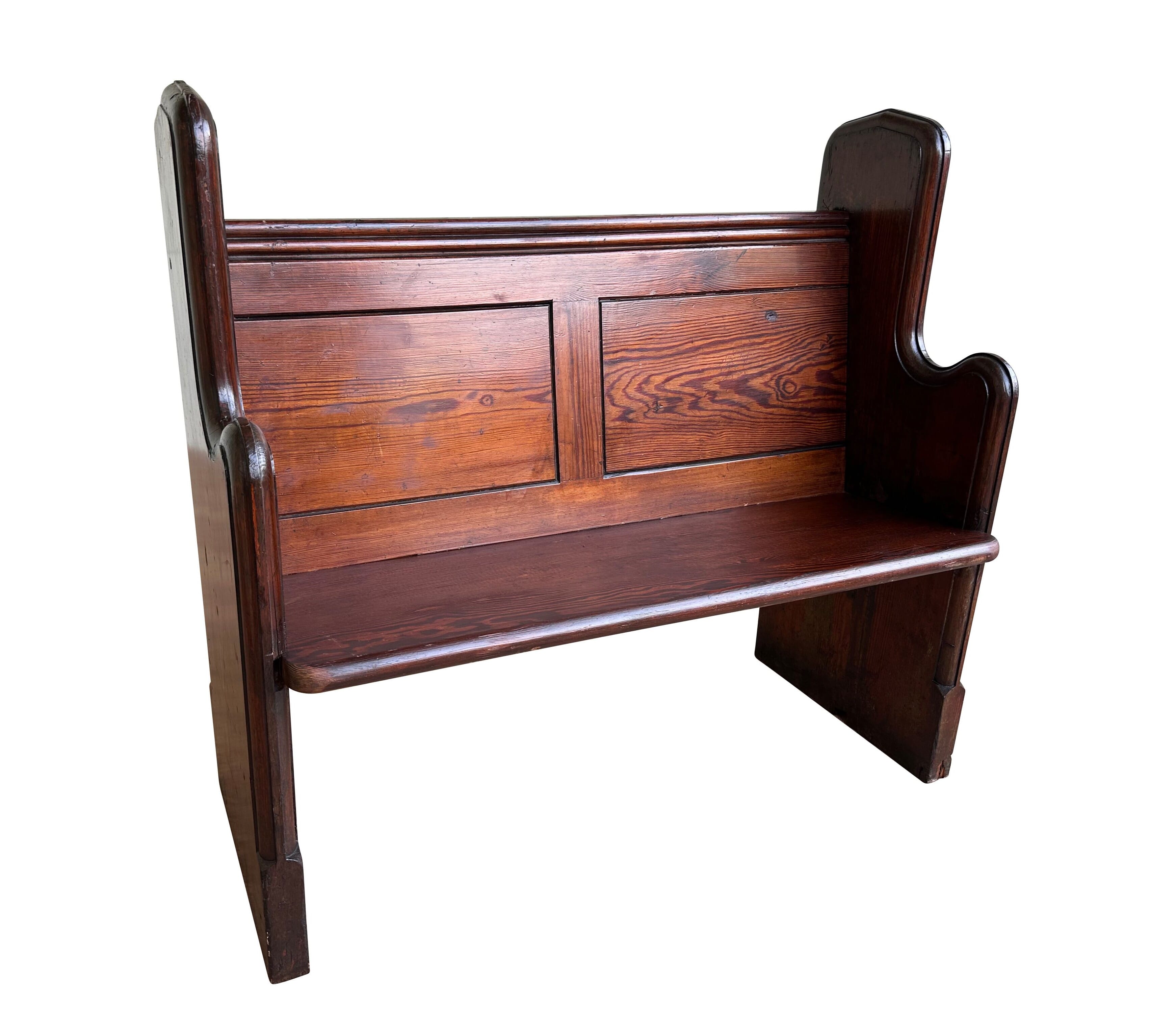 Antique Old Reclaimed Pitch Pine Church / Chapel Pew - 10913J