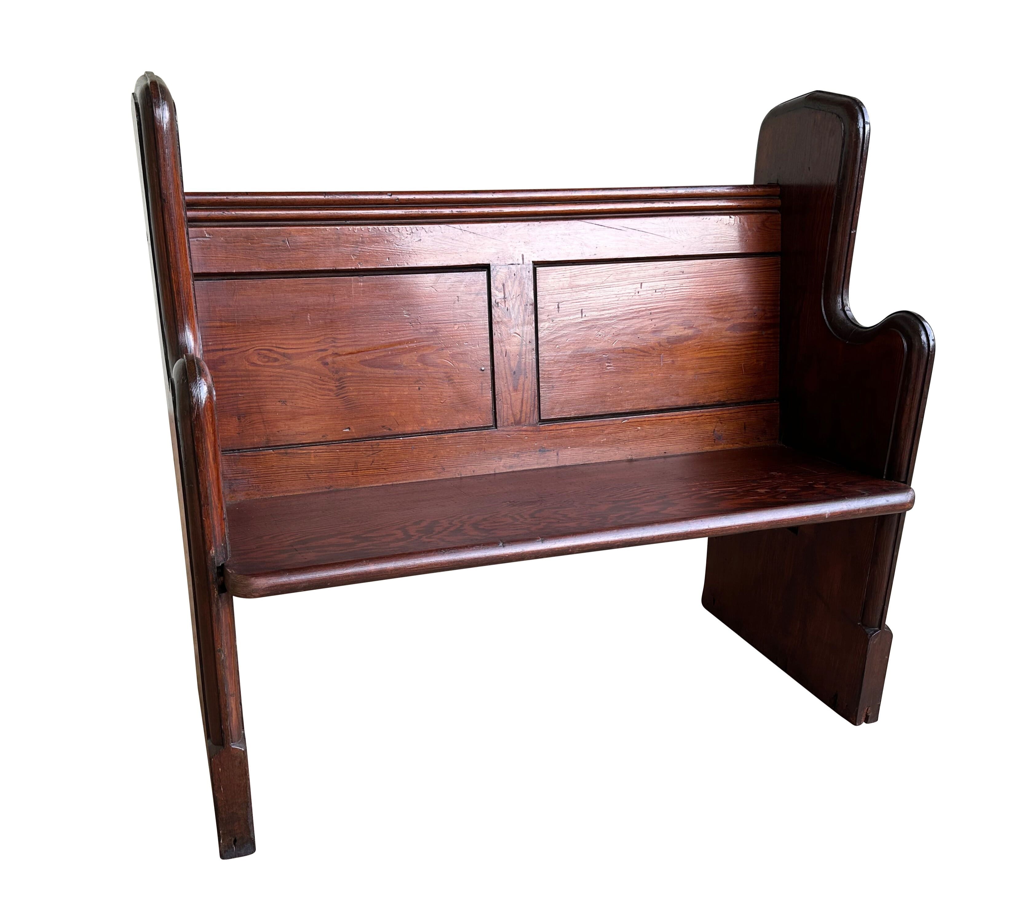 Old Reclaimed Pitch Pine Church / Chapel Pew - 10913K