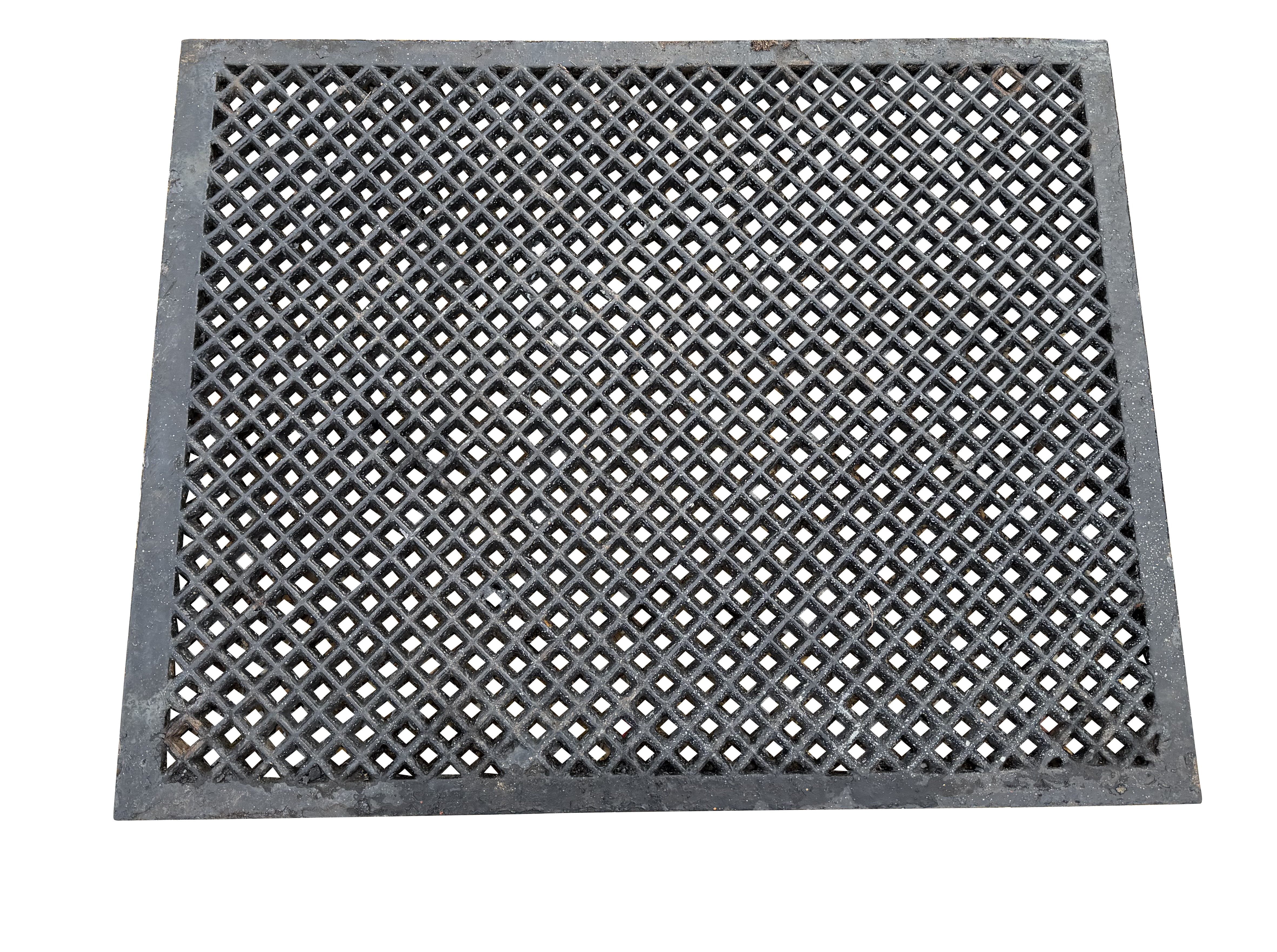 Antique Salvaged Cast Iron Landing Plate Or Floor Grille - 10909B