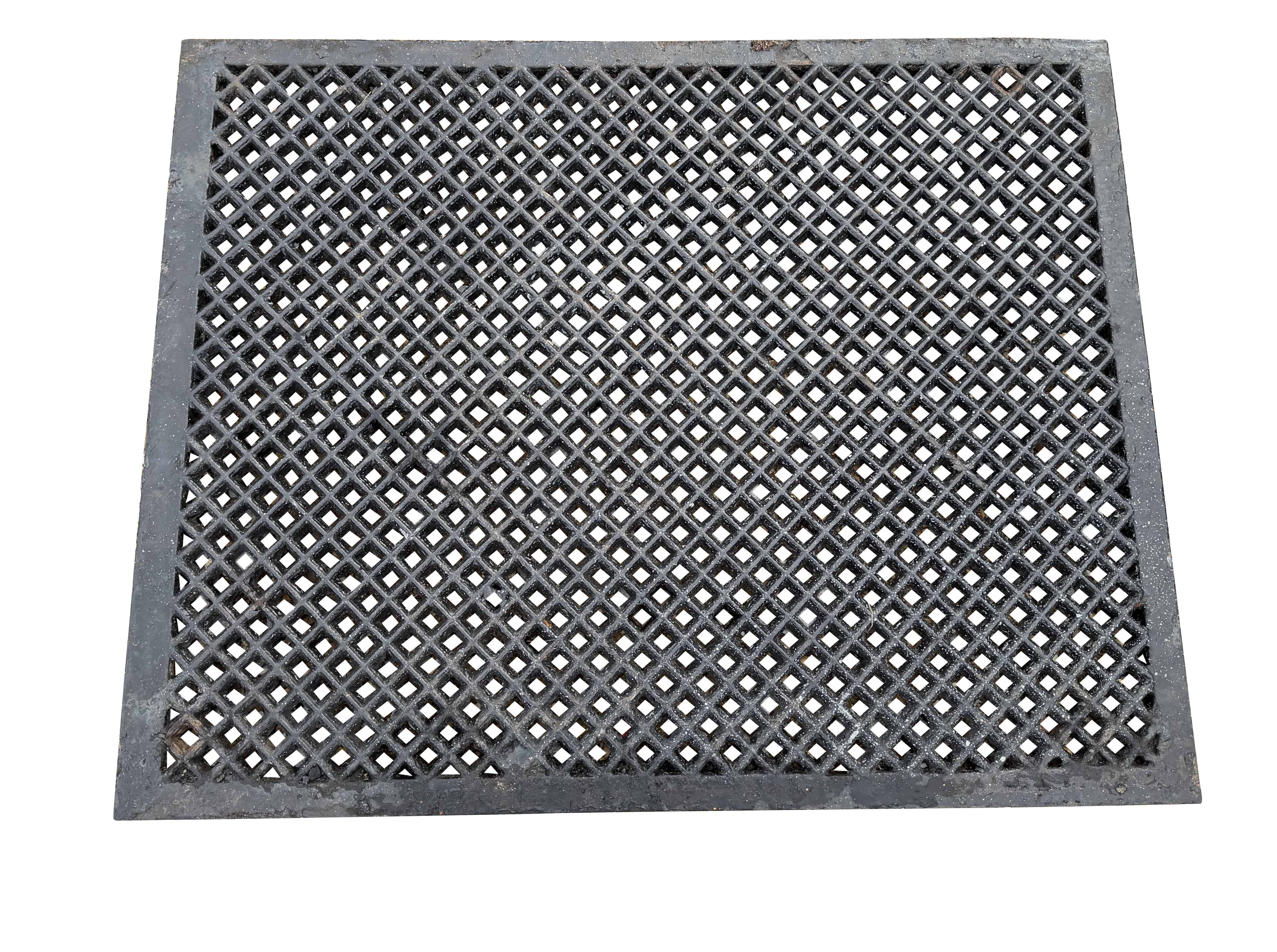 Antique Salvaged Cast Iron Landing Plate Or Floor Grille