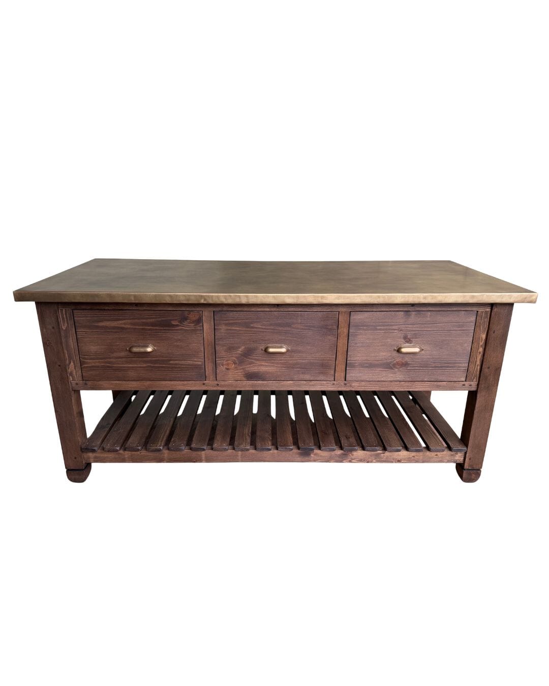 Bespoke Brass Kitchen Island Unit With Pull Out Drawers - D2315