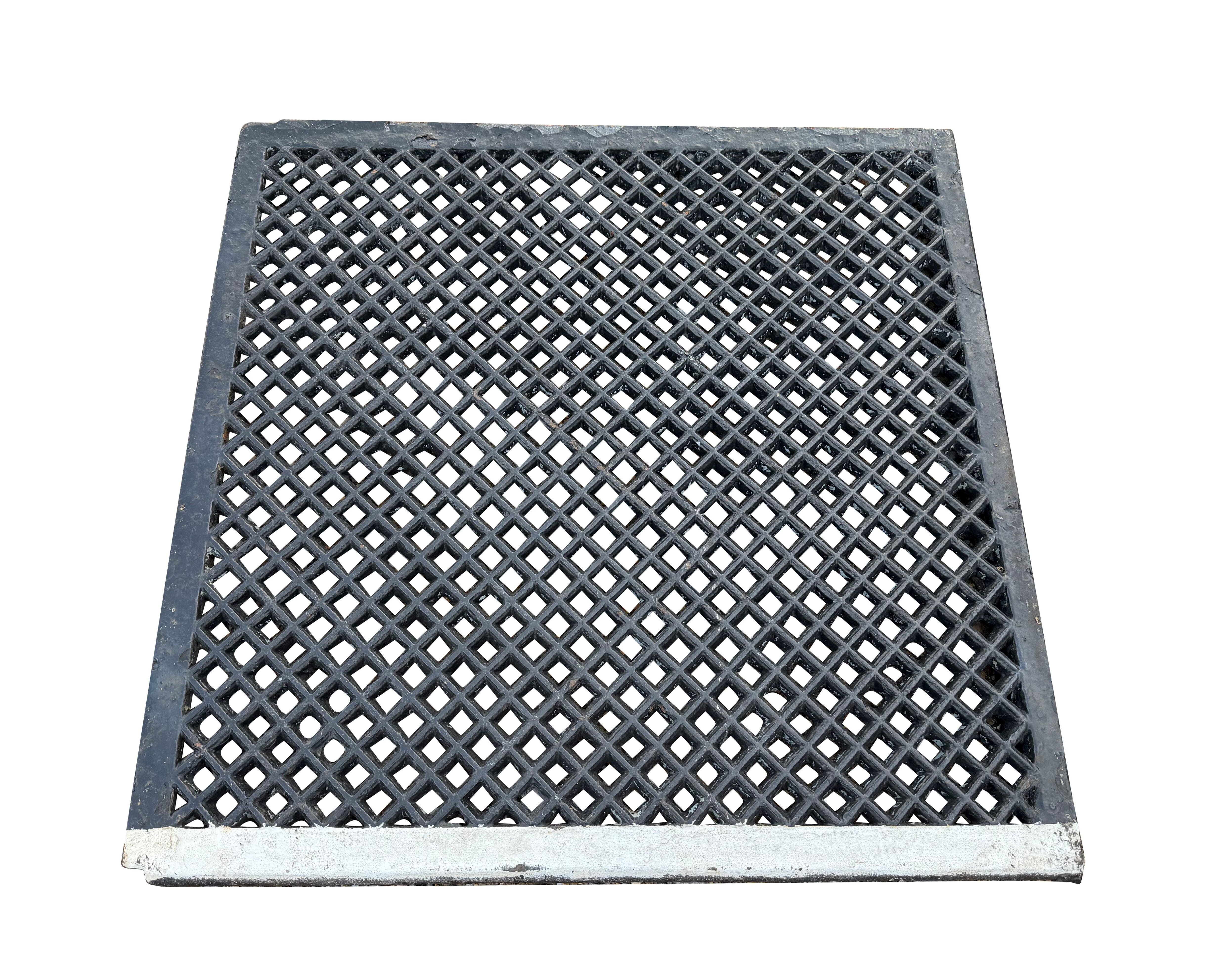 Salvaged Square Cast Iron Landing Plate Or Floor Grille - 10909E